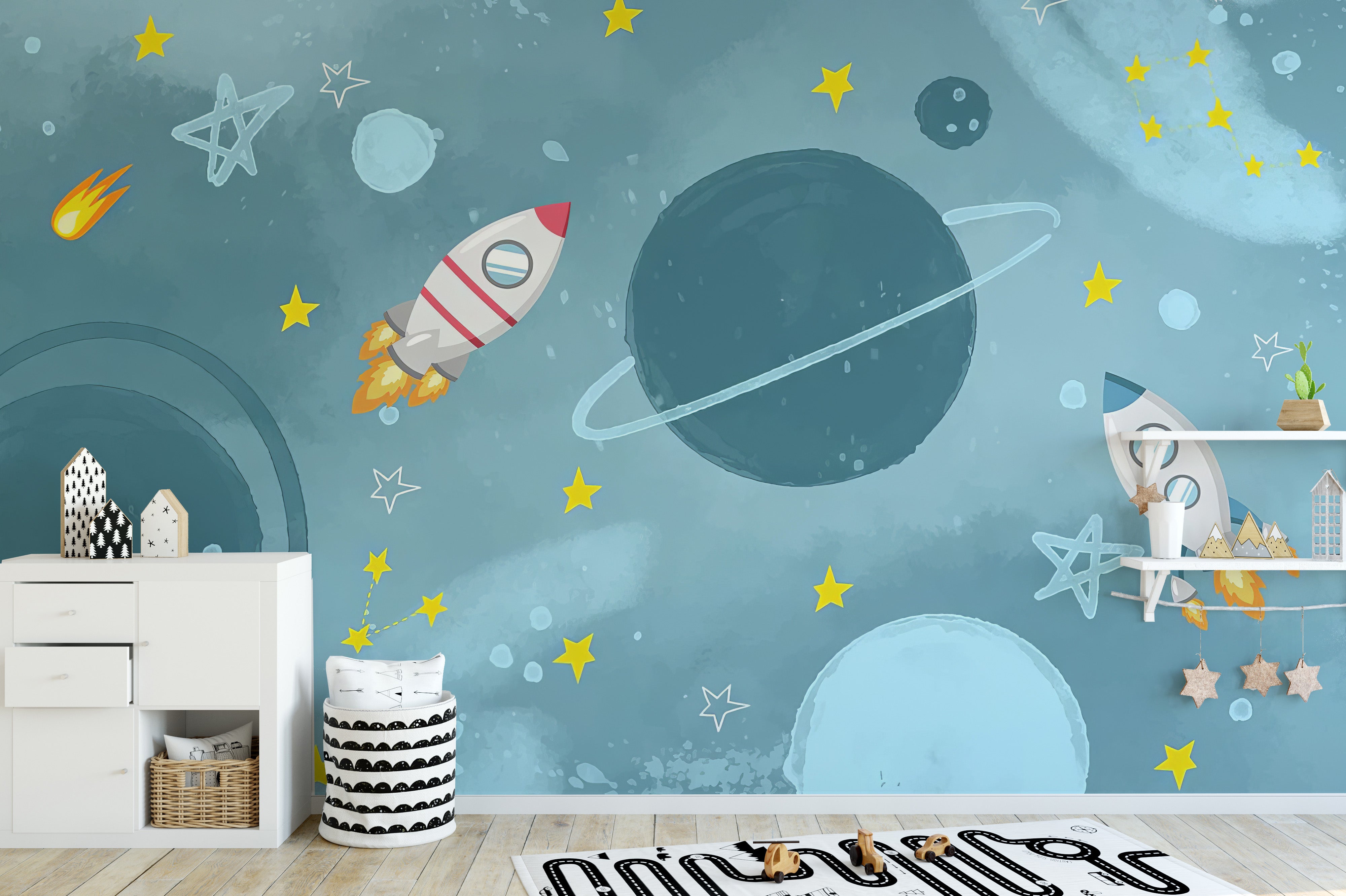 Galaxy Adventure Wall Mural with cosmic wonders