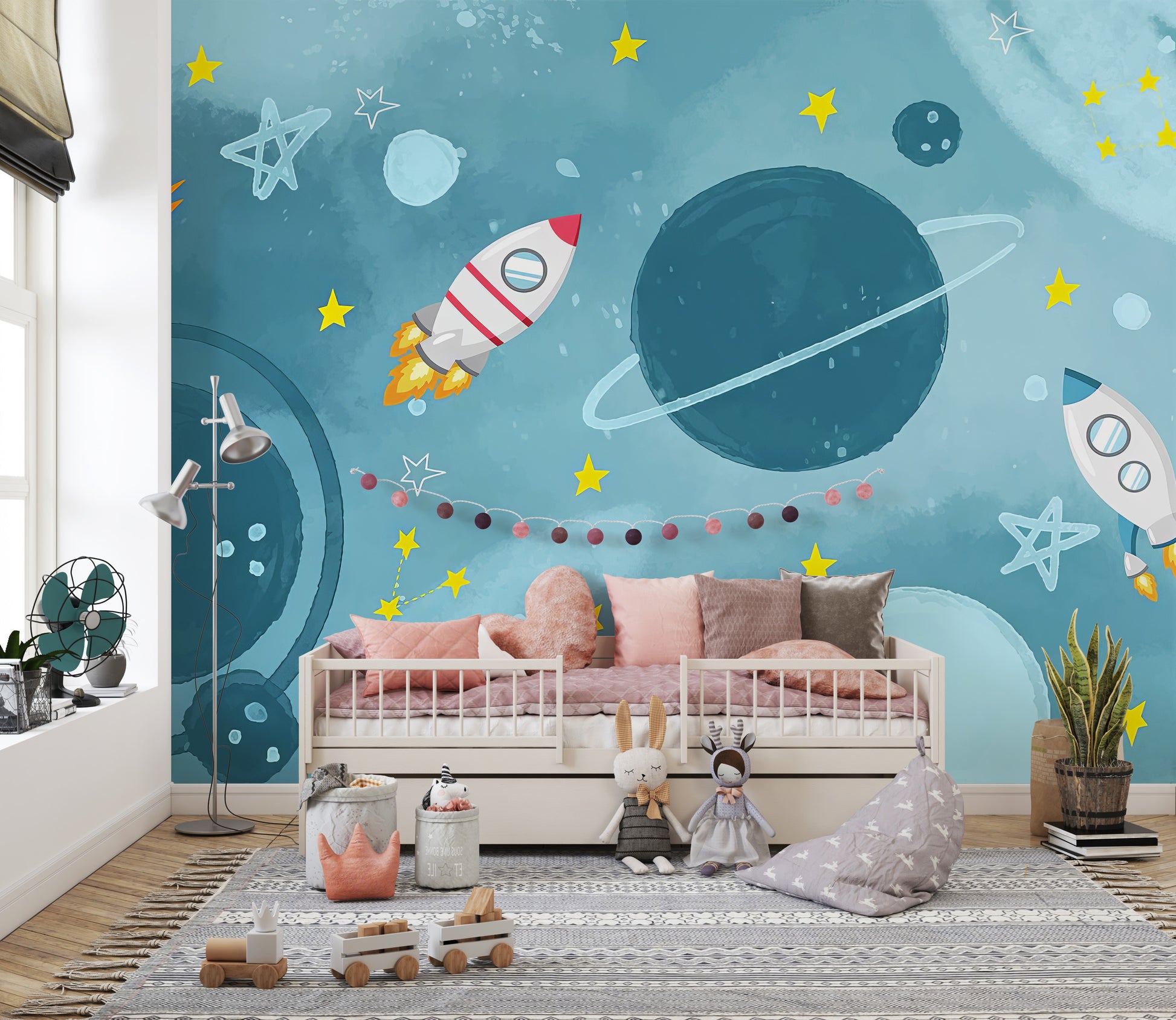 Galaxy Adventure Wall Mural with a cosmic view