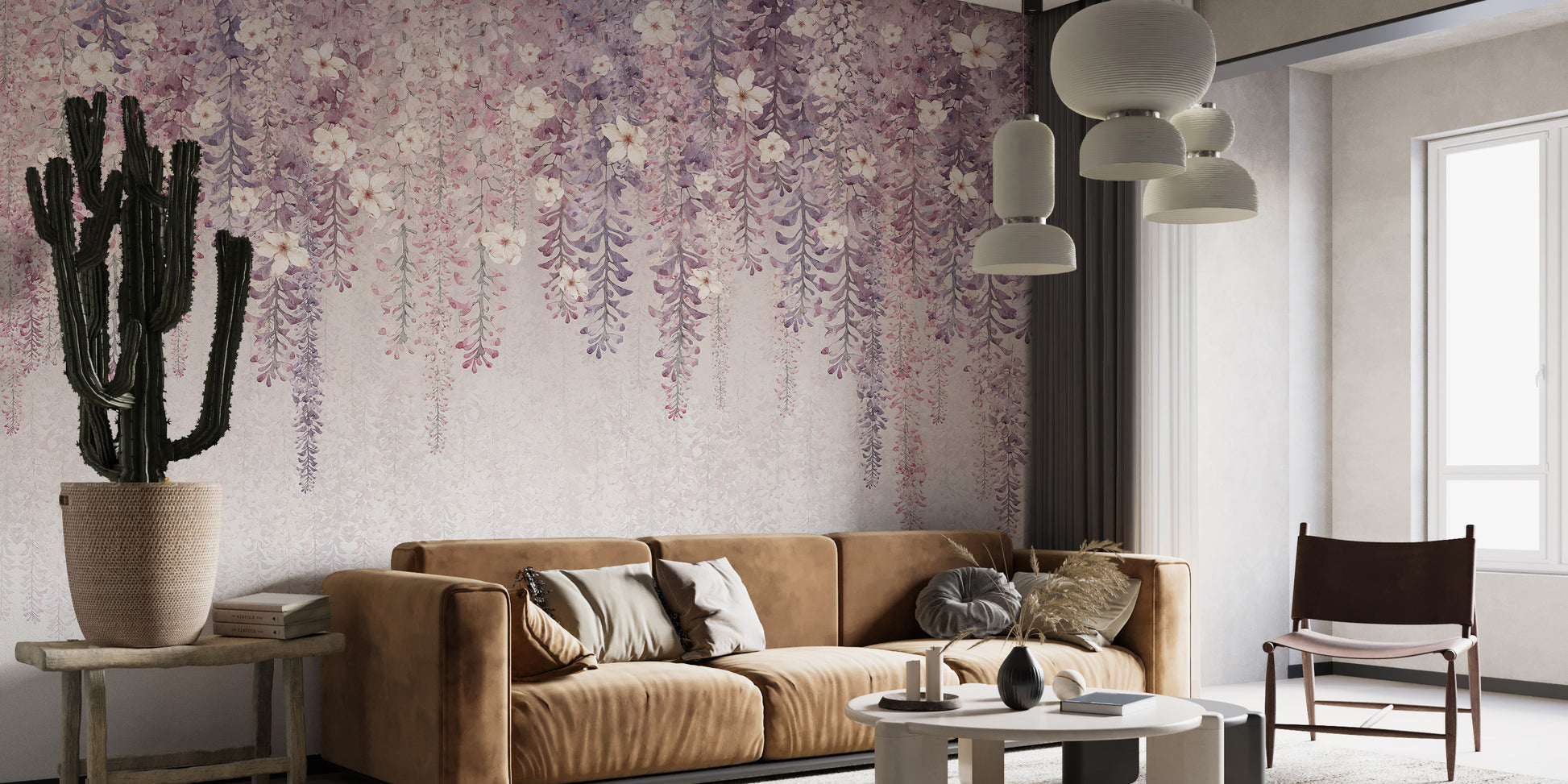 Hanging Blossom Leaves Wallpaper Mural for a floral touch