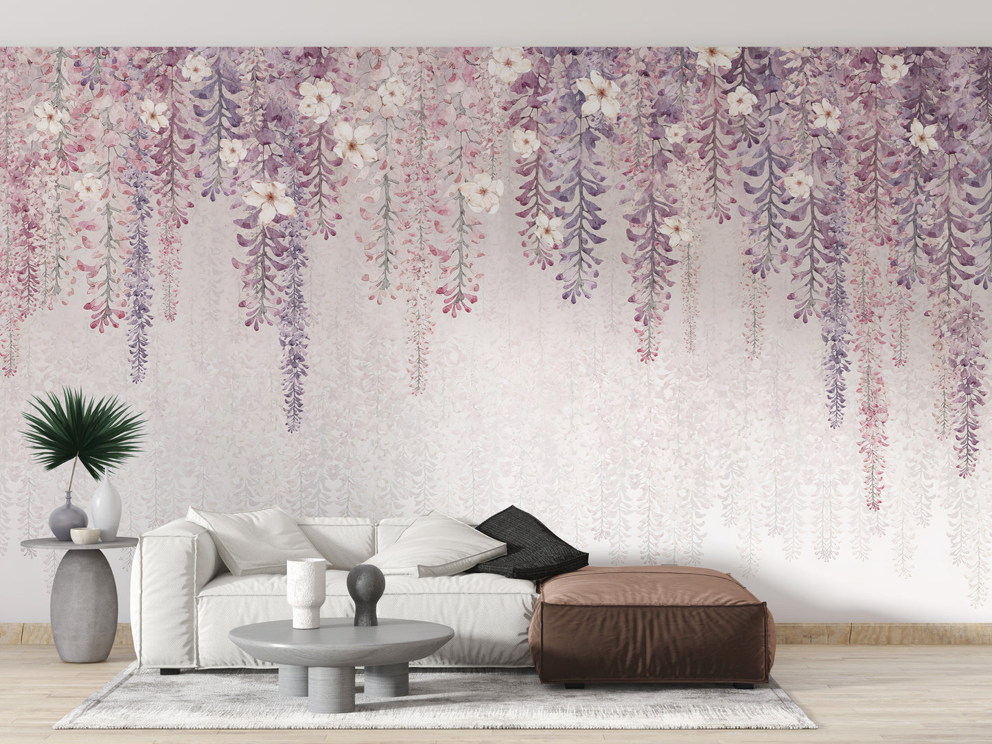 Hanging Blossom Leaves Wall Mural for a botanical feel