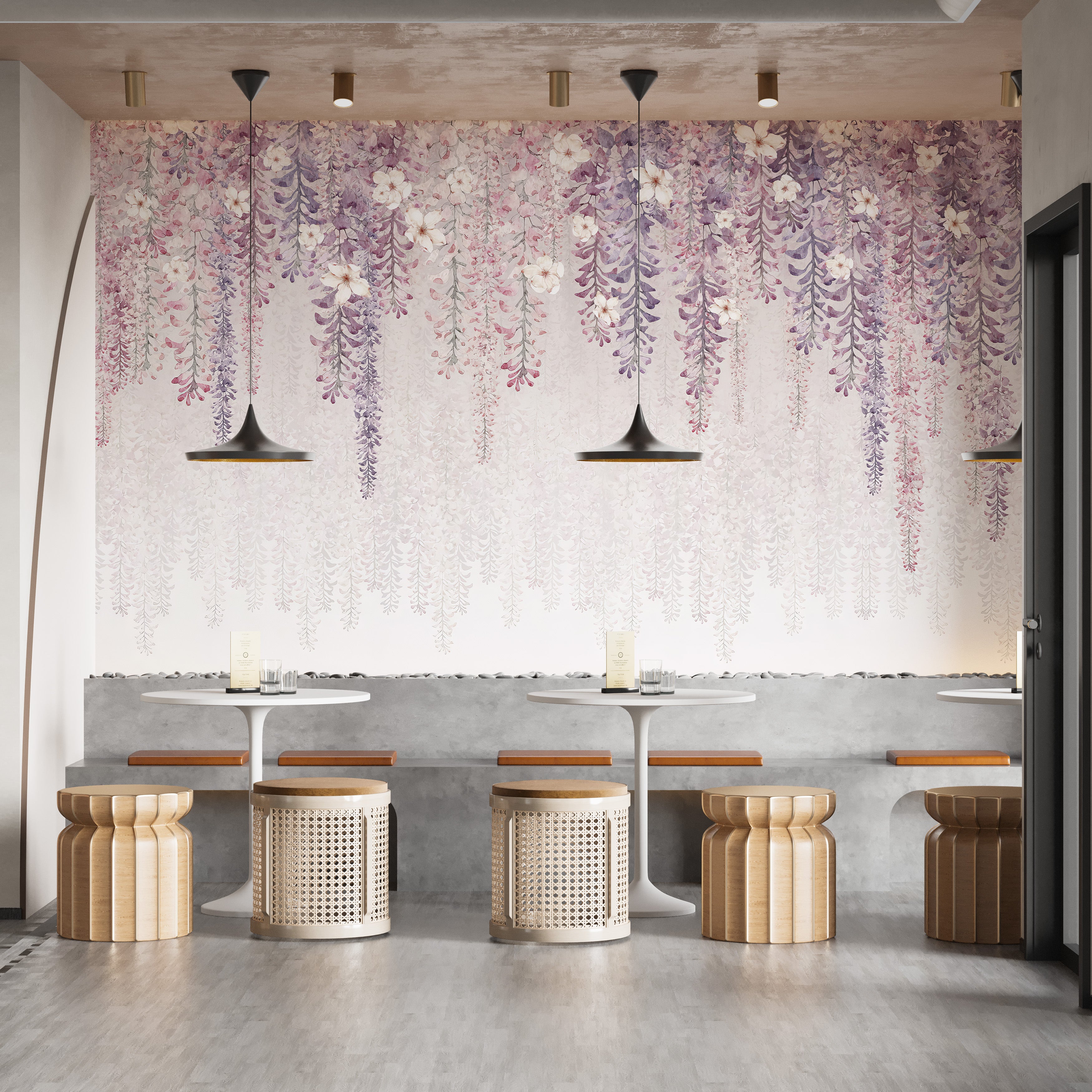 Hanging Blossom Leaves Wallpaper Mural for natural beauty