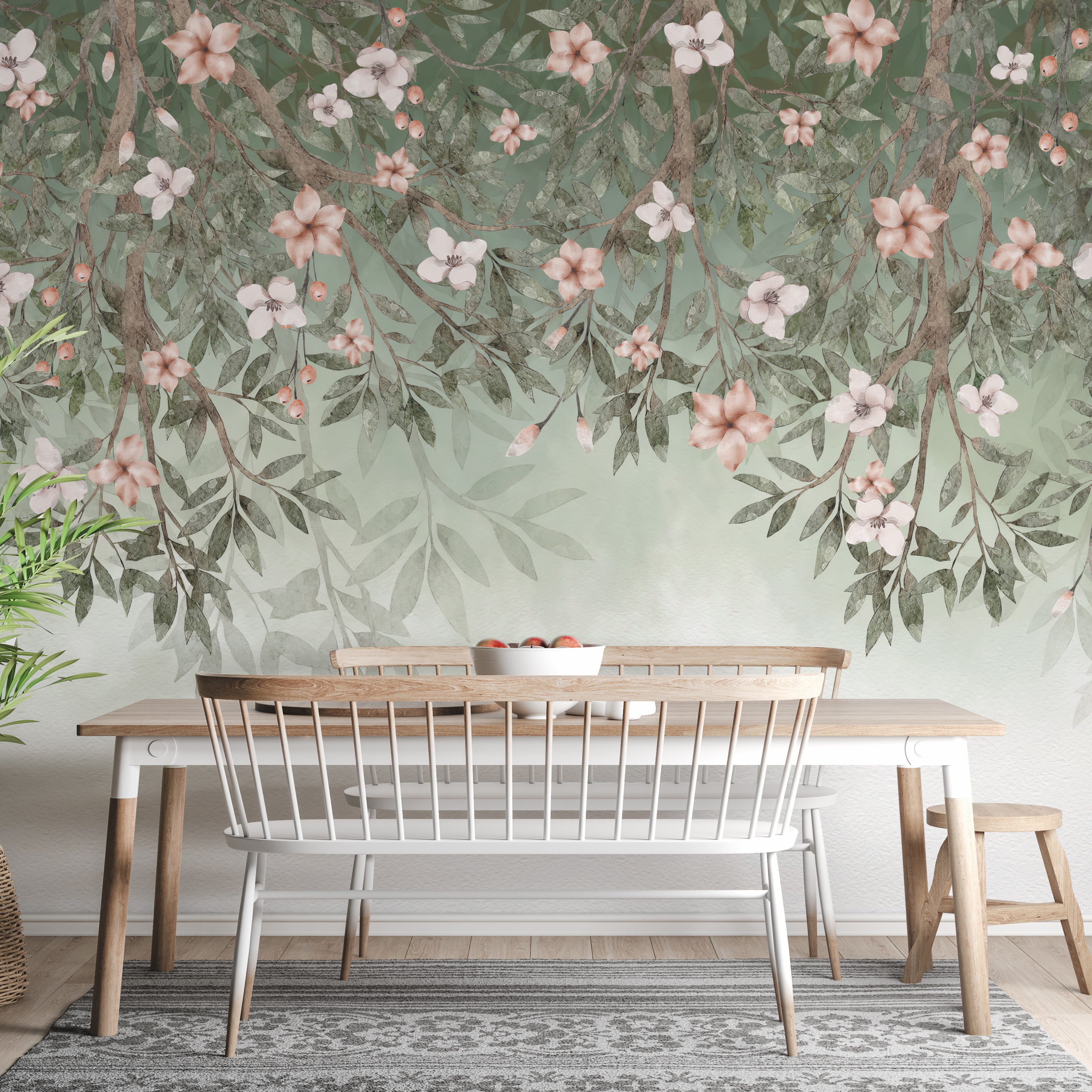 Floral Blossom Wall Mural with colorful, blooming petals