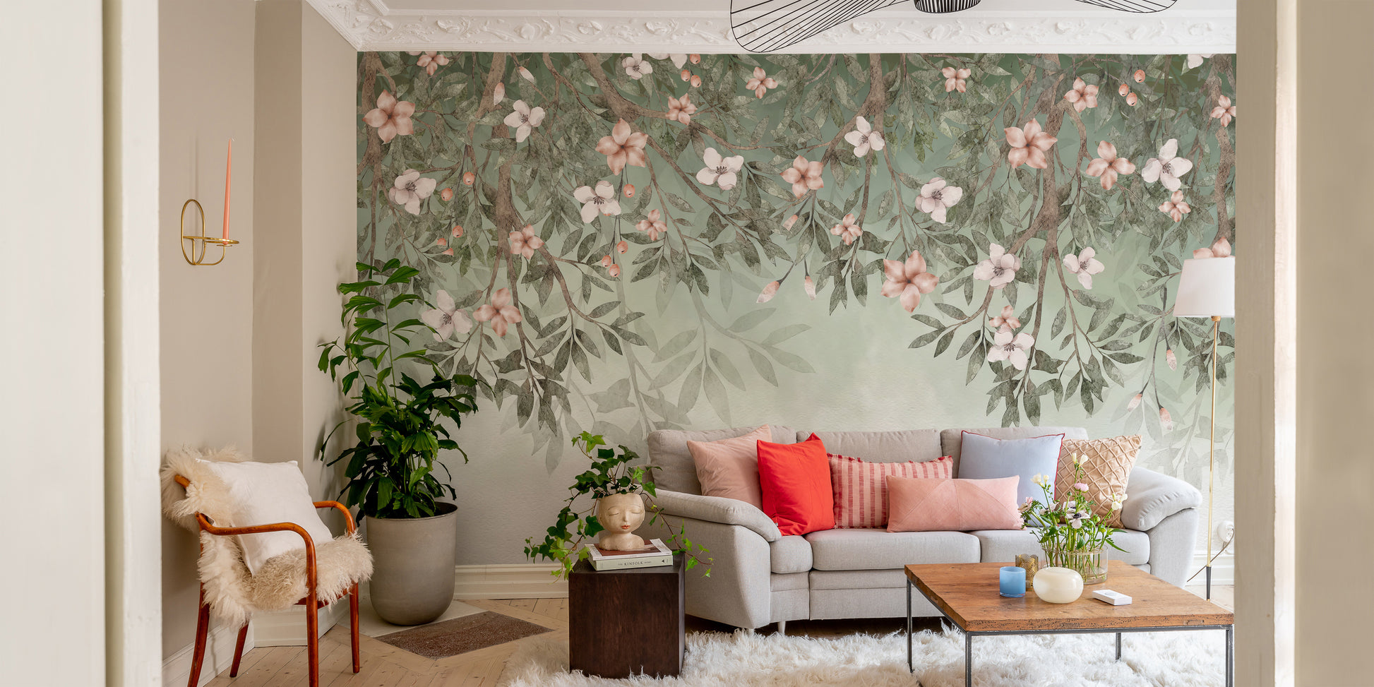 Floral Blossom Wallpaper Mural for a bright, fresh feel