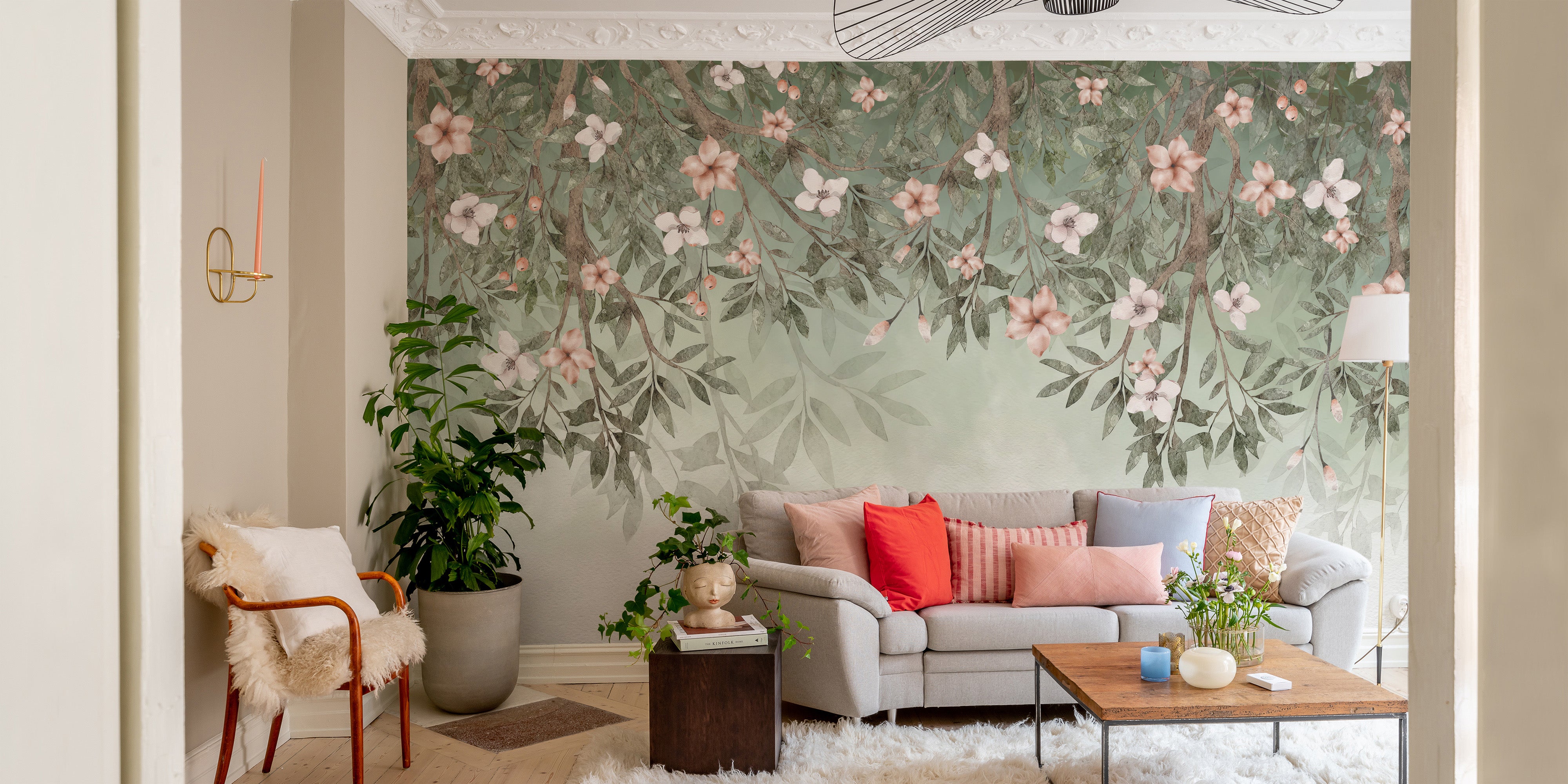 Floral Blossom Wallpaper Mural for a bright, fresh feel