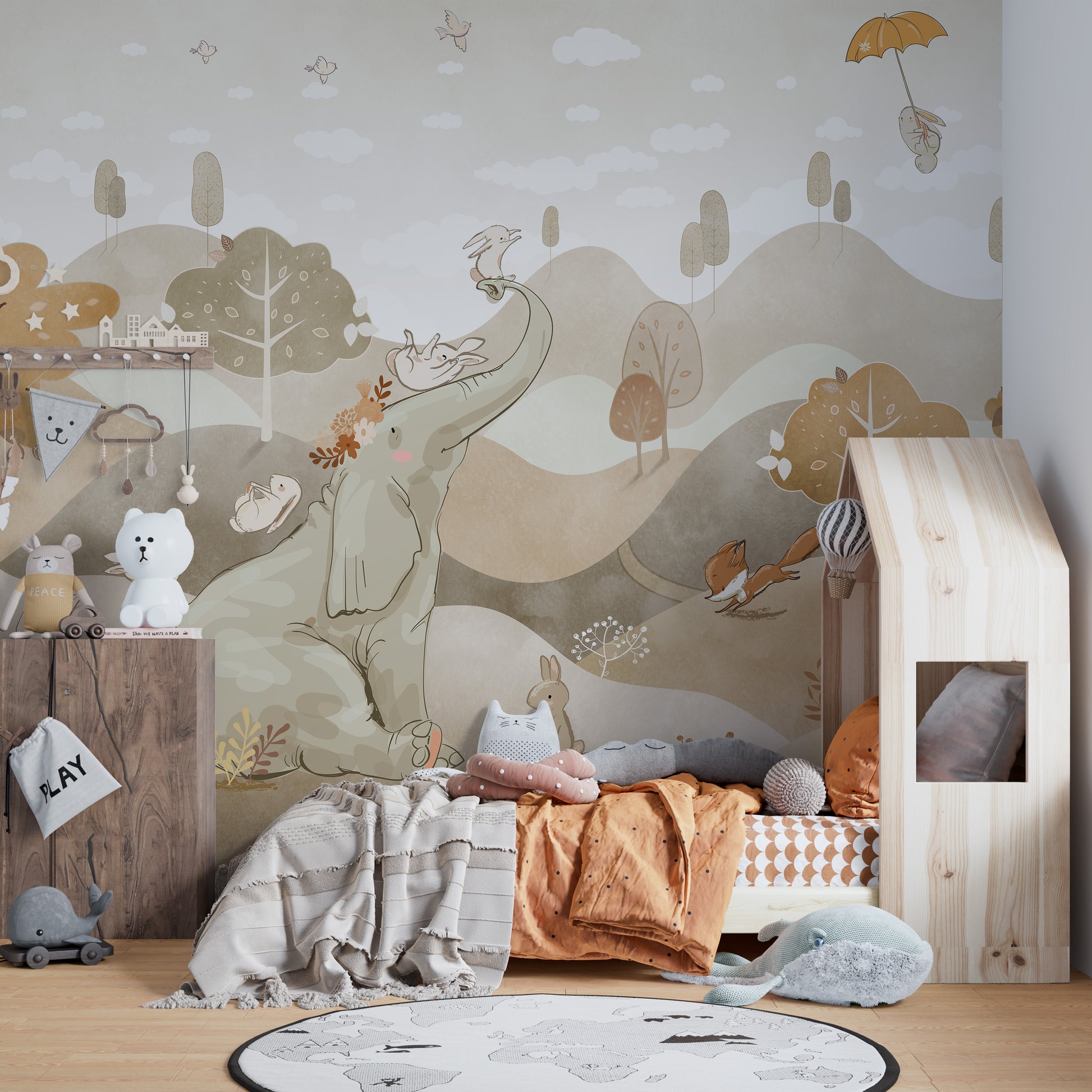 Balloon Adventure Wall Mural to inspire skyward dreams