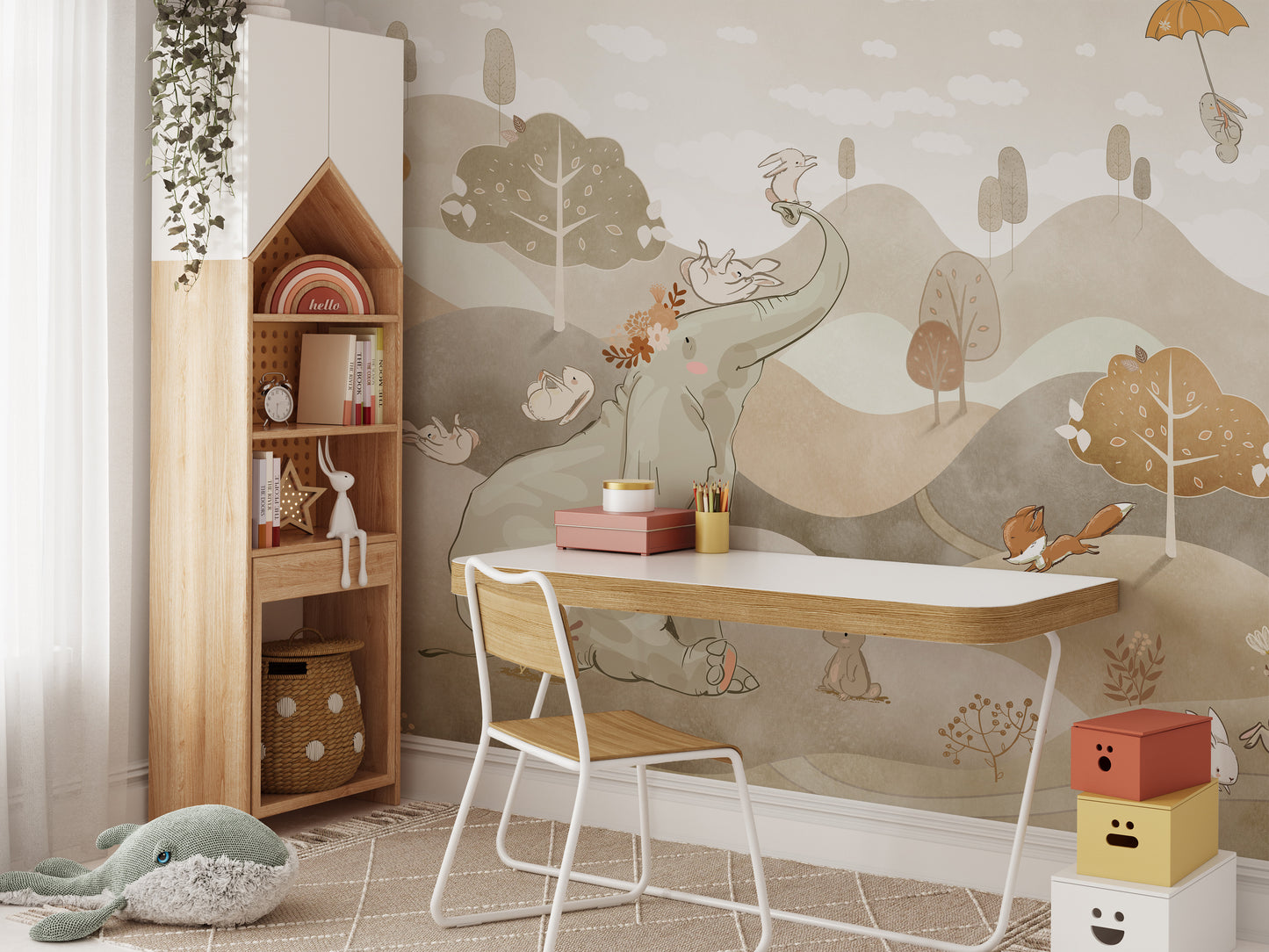 Balloon Adventure Wallpaper Mural with playful balloons