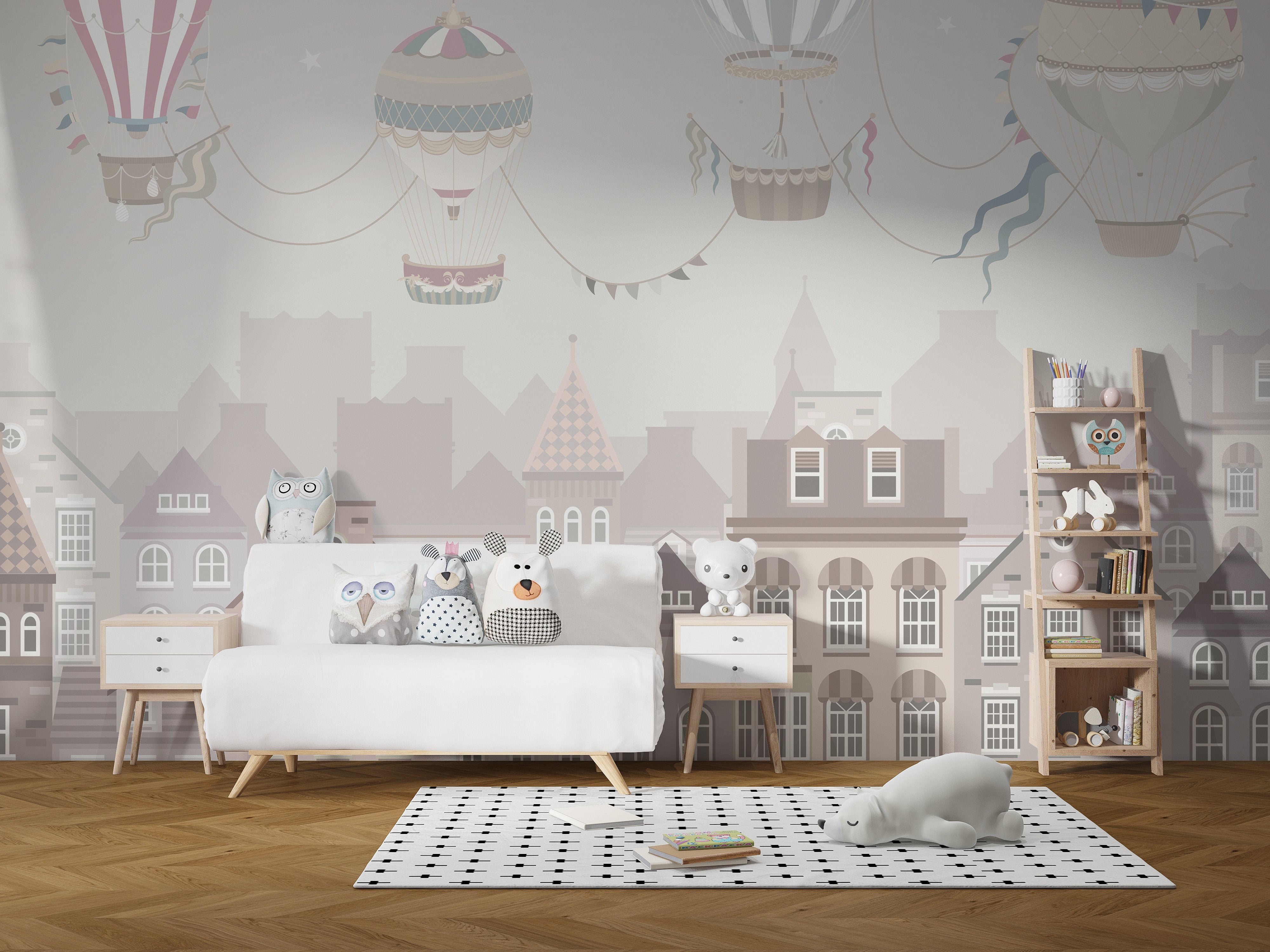 Dreamy Hot Air Balloons Wallpaper Mural for a whimsical vibe