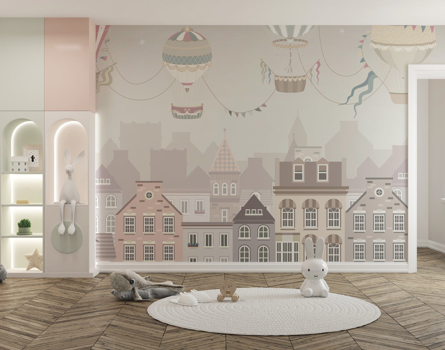 Dreamy Hot Air Balloons Wall Mural for a serene atmosphere