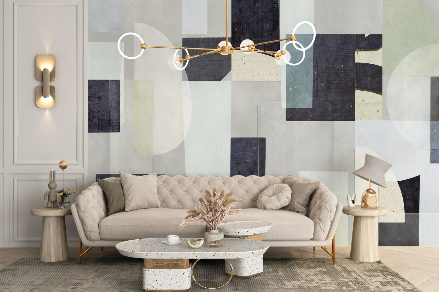 Bold Abstract Artistry Wall Mural for interiors