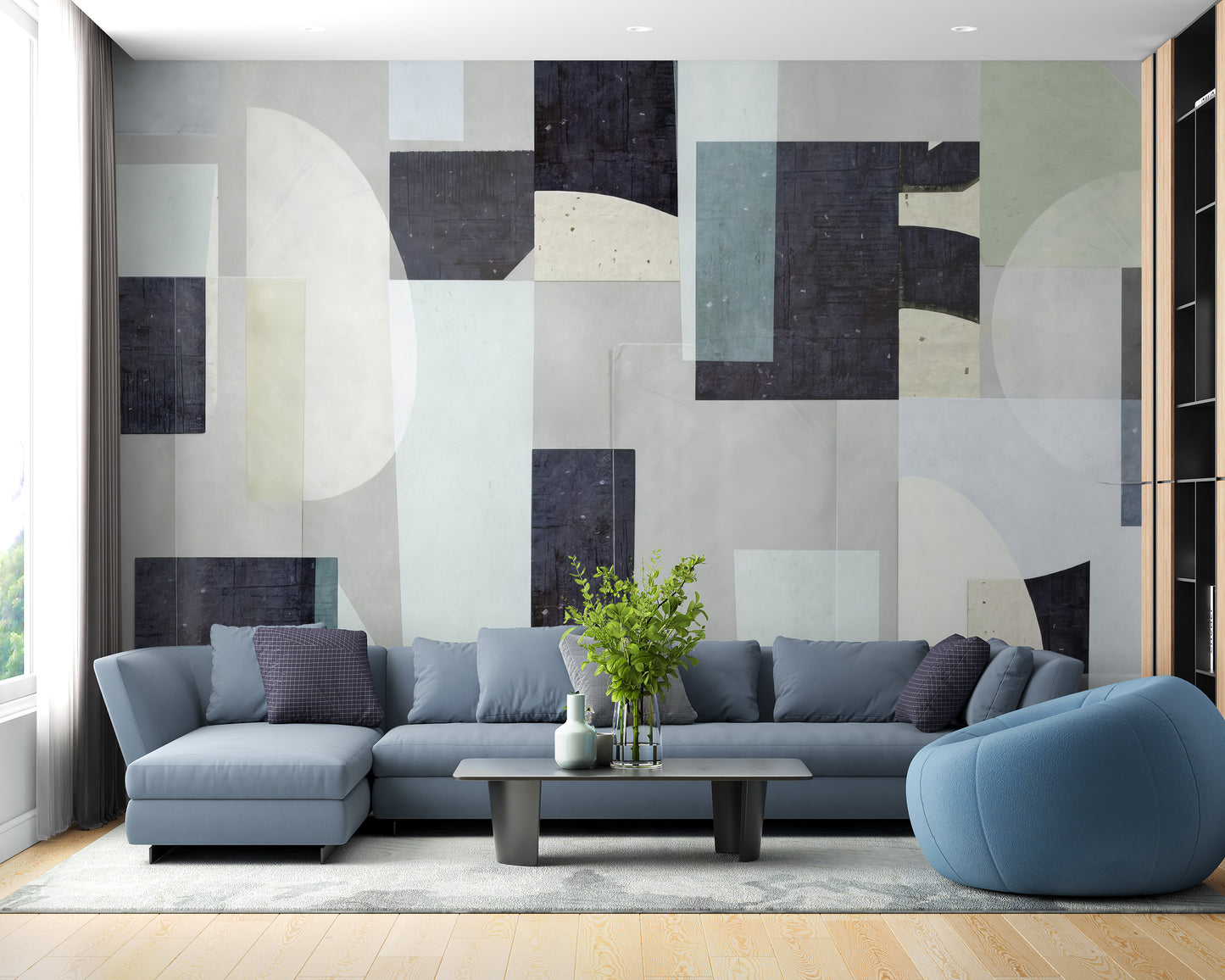 Abstract Artistry Wall Mural with bold colors