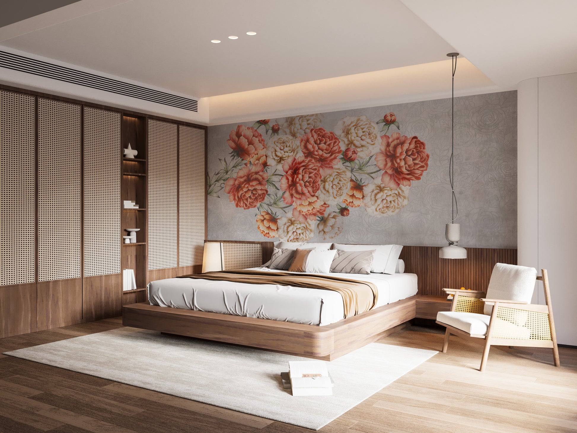 Chic Floral Elegance Wallpaper Mural for interiors