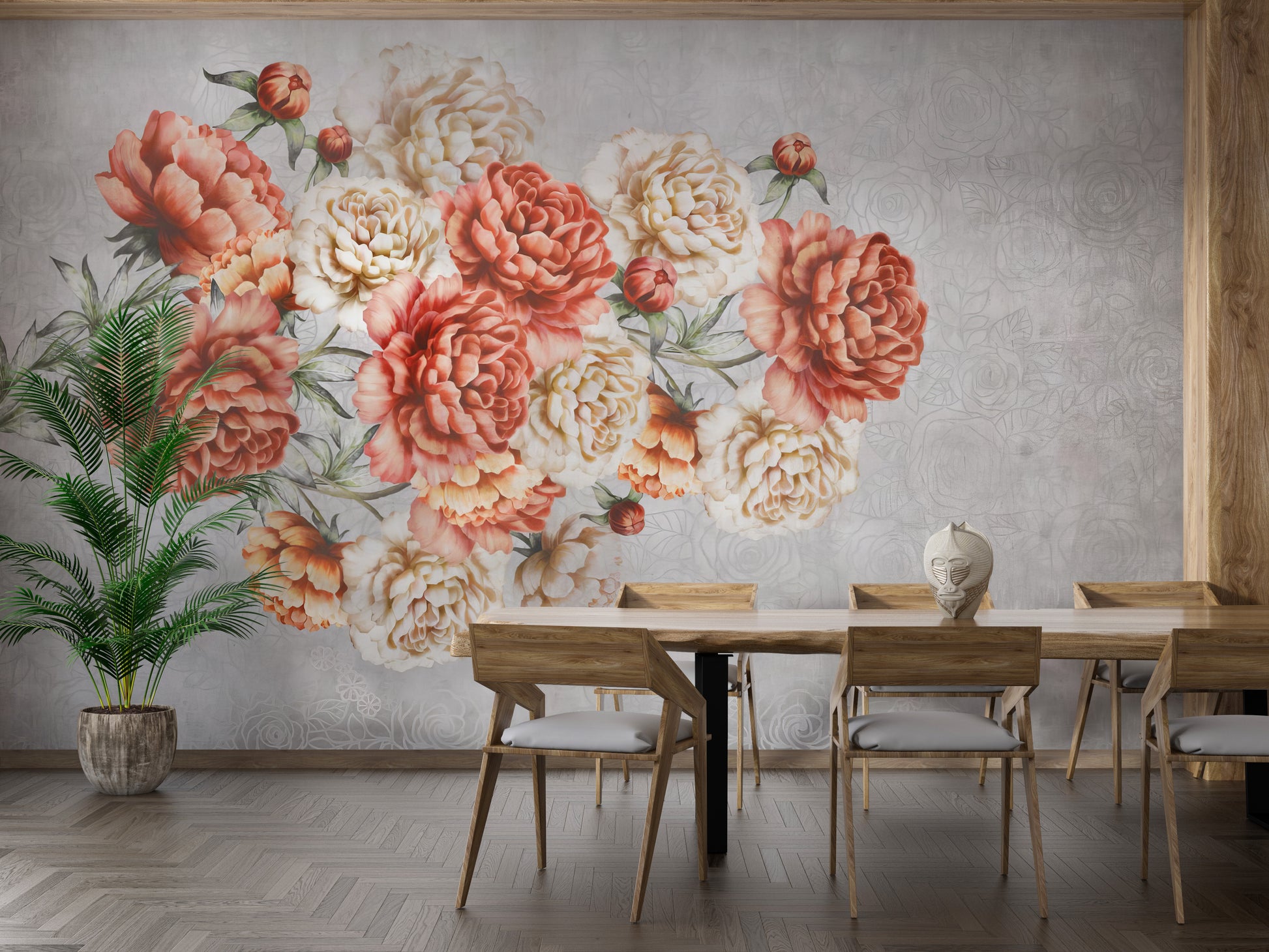 Floral Elegance Wallpaper Mural with graceful flowers