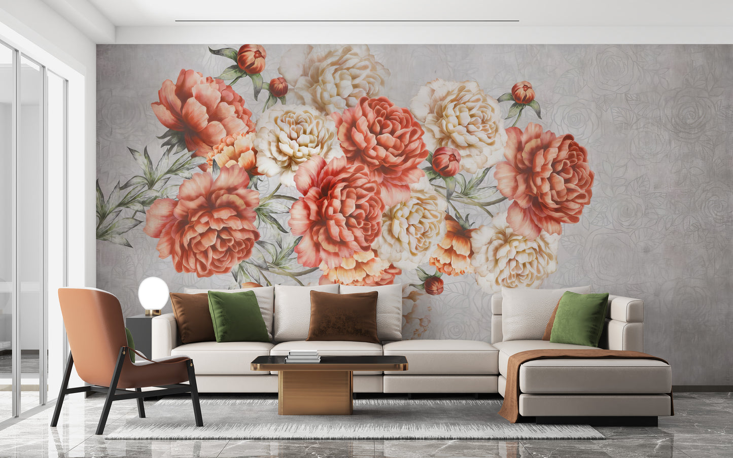 Elegant Floral Elegance Wallpaper Mural artwork