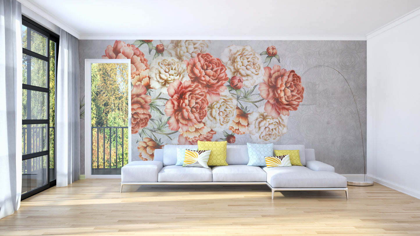 Elegant Floral Elegance Wallpaper Mural design