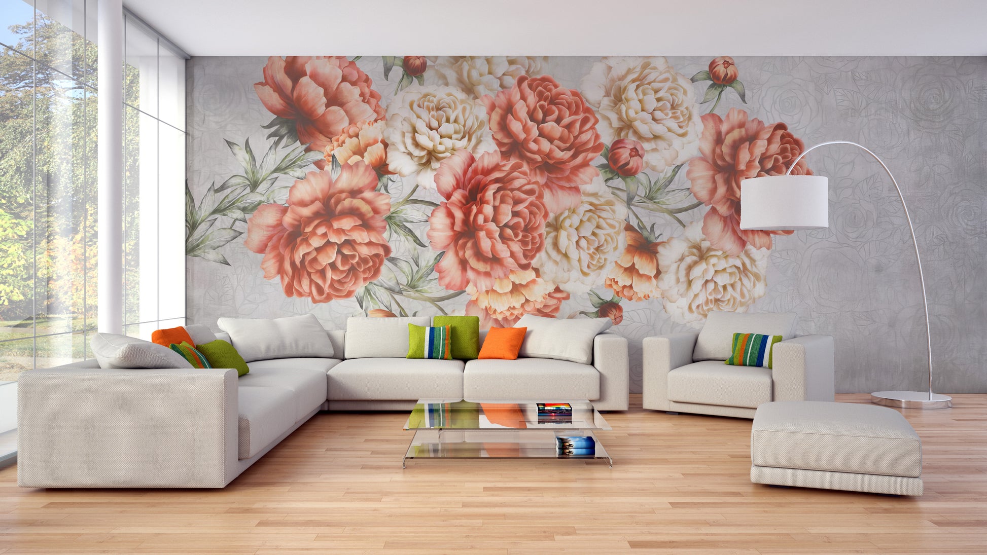 Soft Floral Elegance Wallpaper Mural for decor