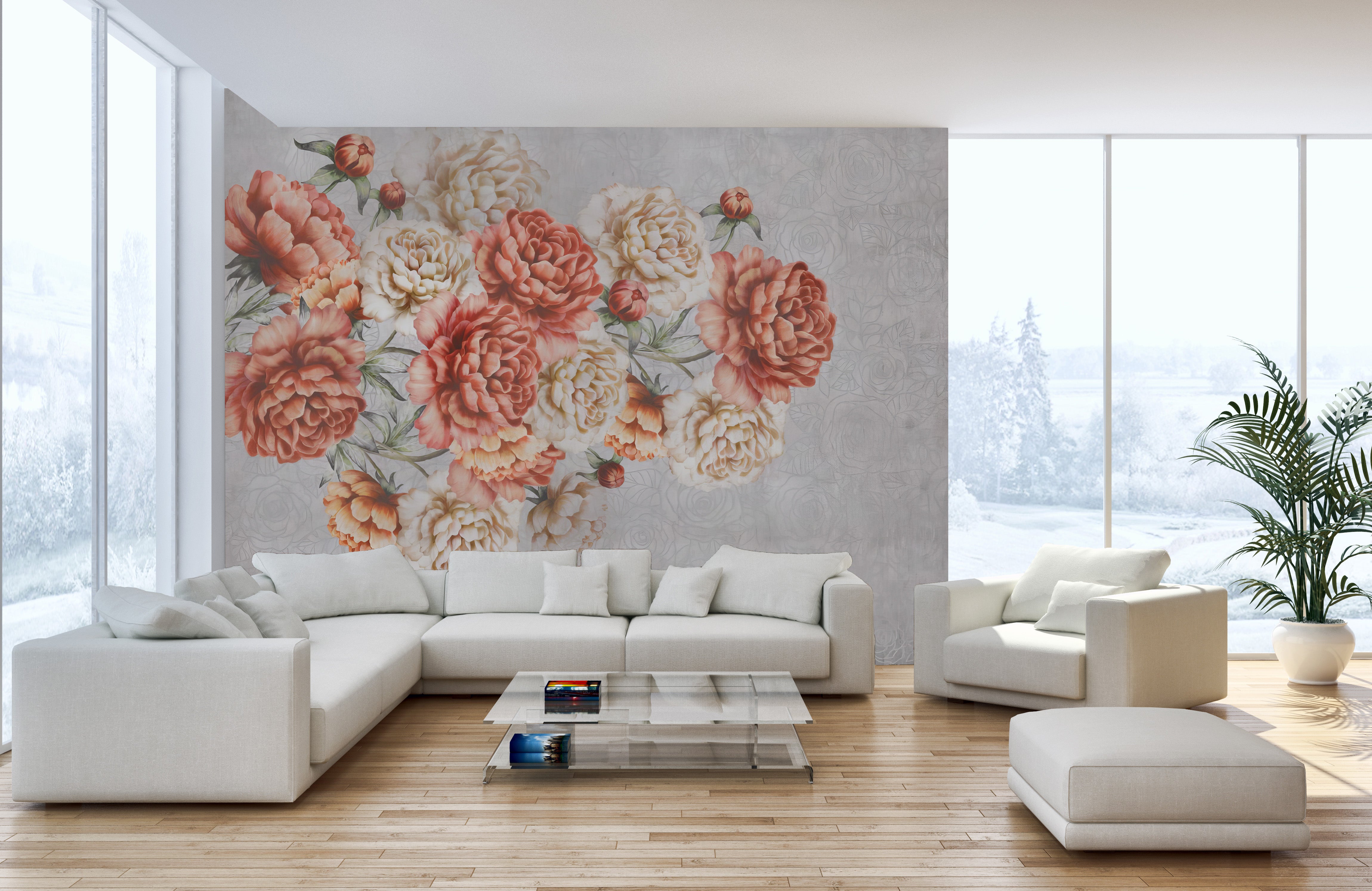 Beautiful Floral Elegance Wallpaper Mural style