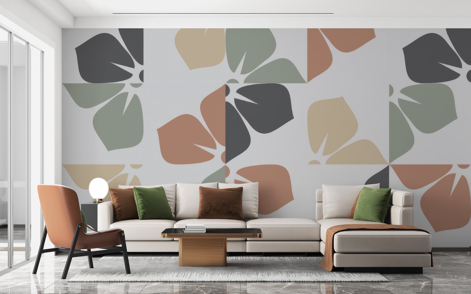 Vintage Foliage Wall Mural with natural charm