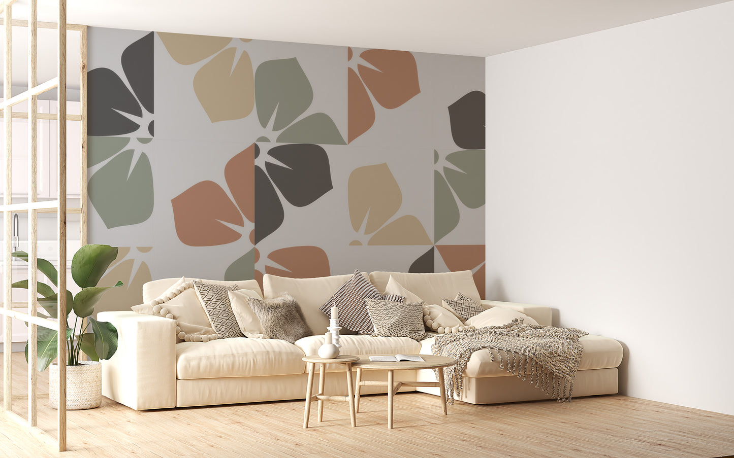 Vintage Foliage Wall Mural with leafy patterns