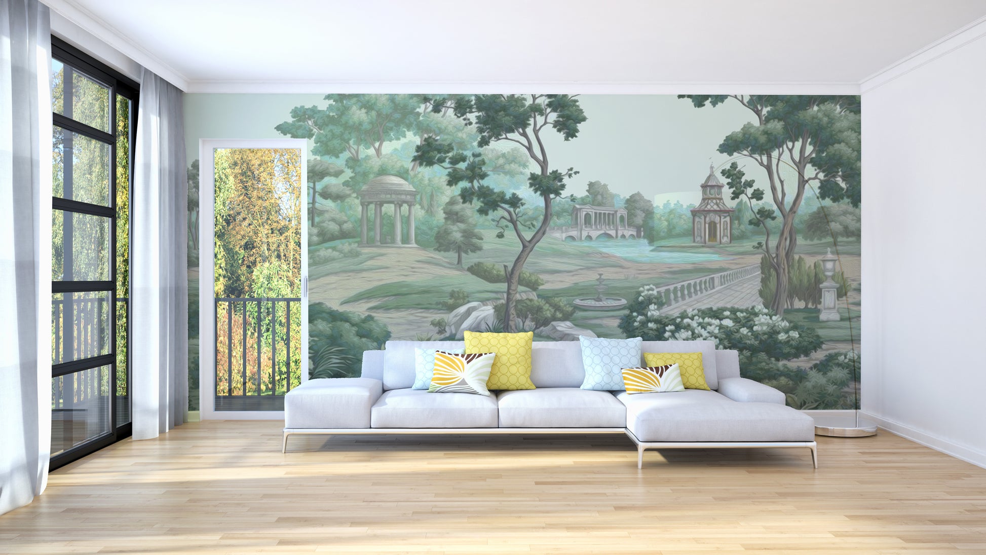 Serene Garden Wall Mural for natural beauty