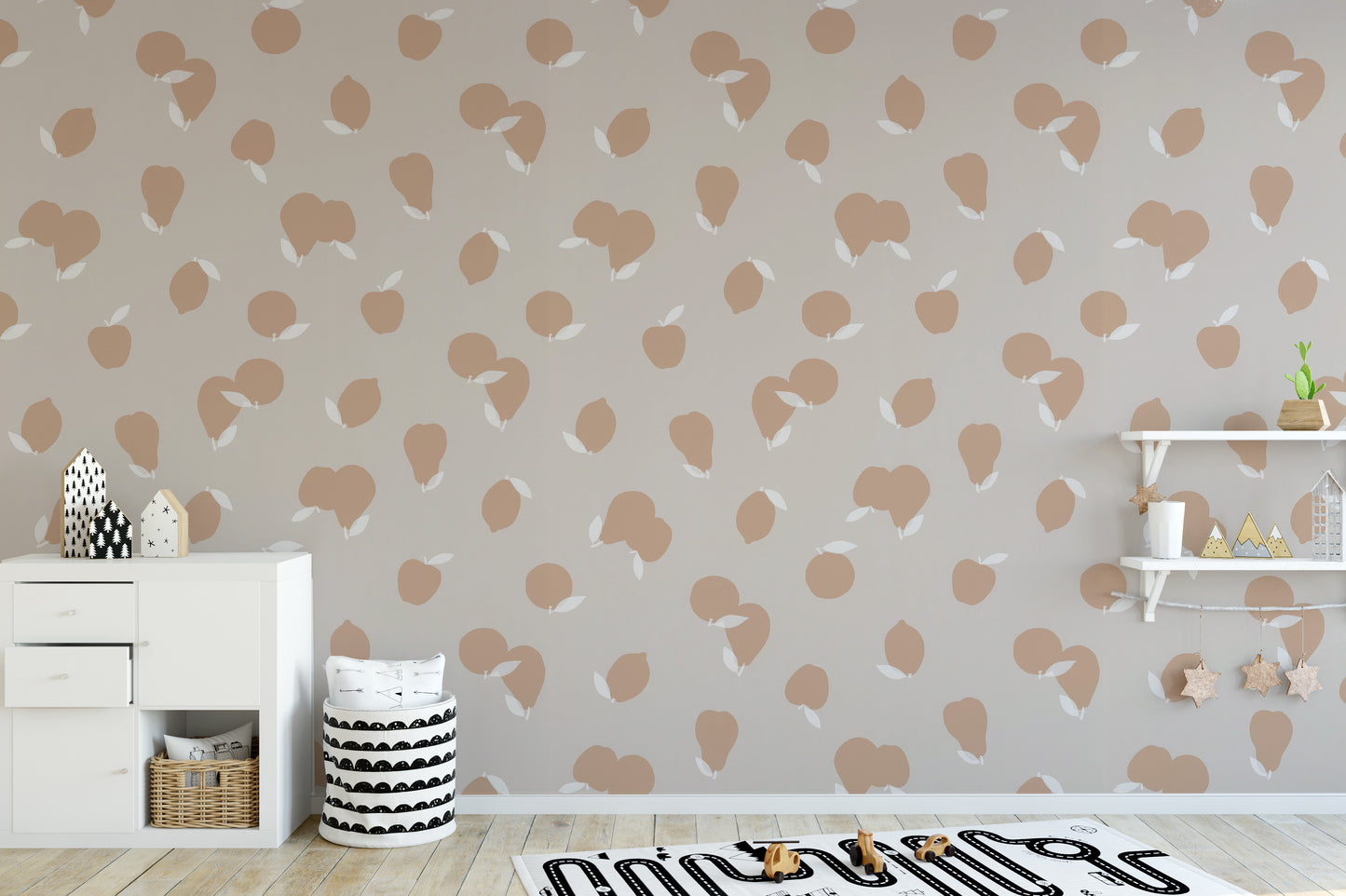 Chic Peach Blooms Wall Mural for a warm, inviting look