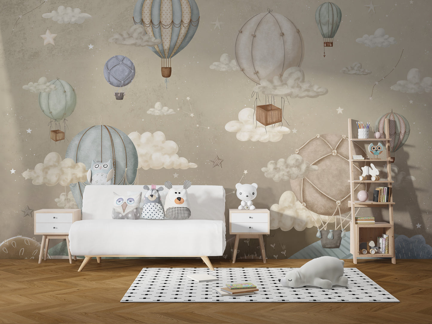 Vintage Balloons Wallpaper Mural for a playful touch