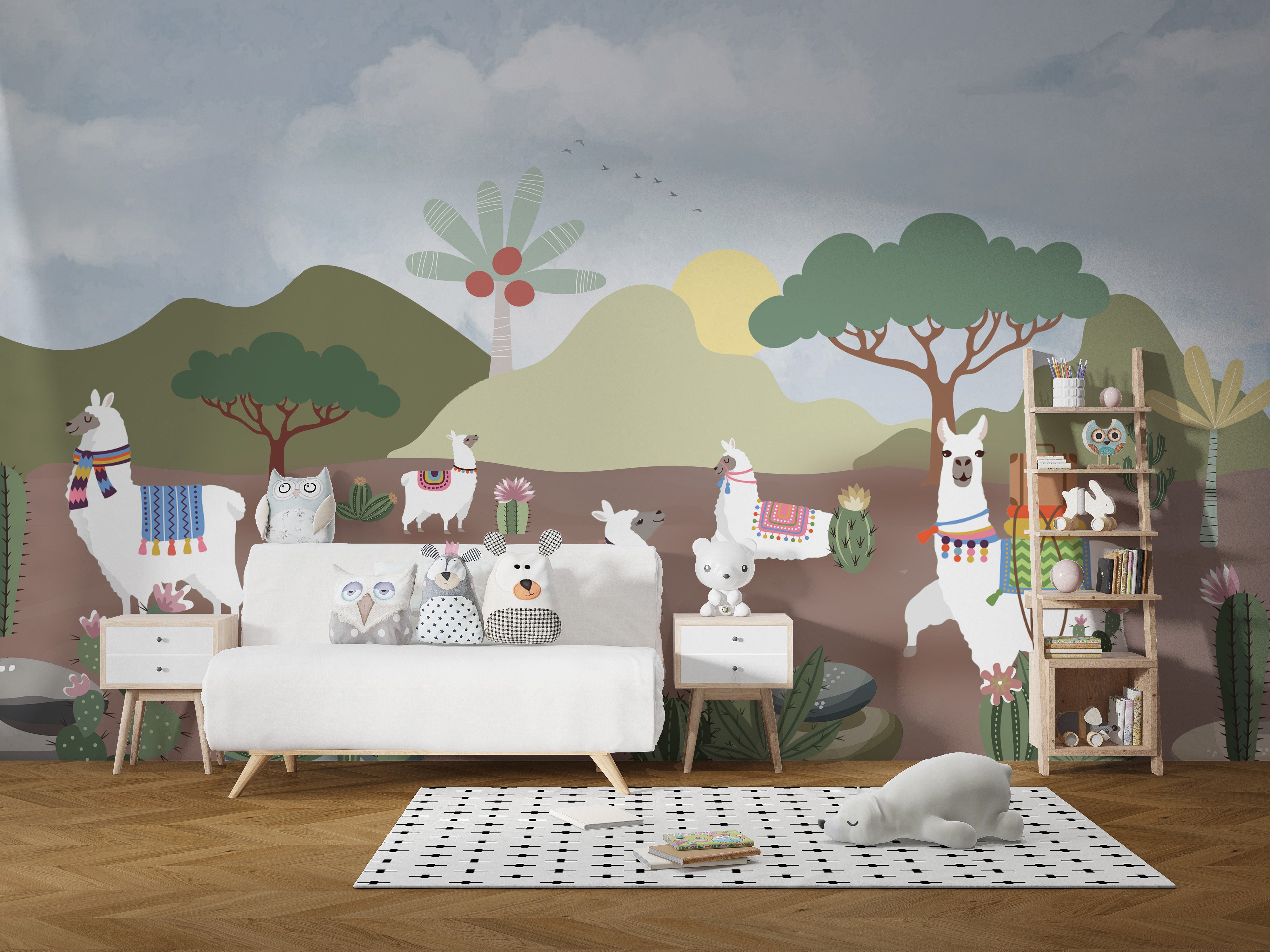 Desert Llama Wallpaper Mural for a whimsical look