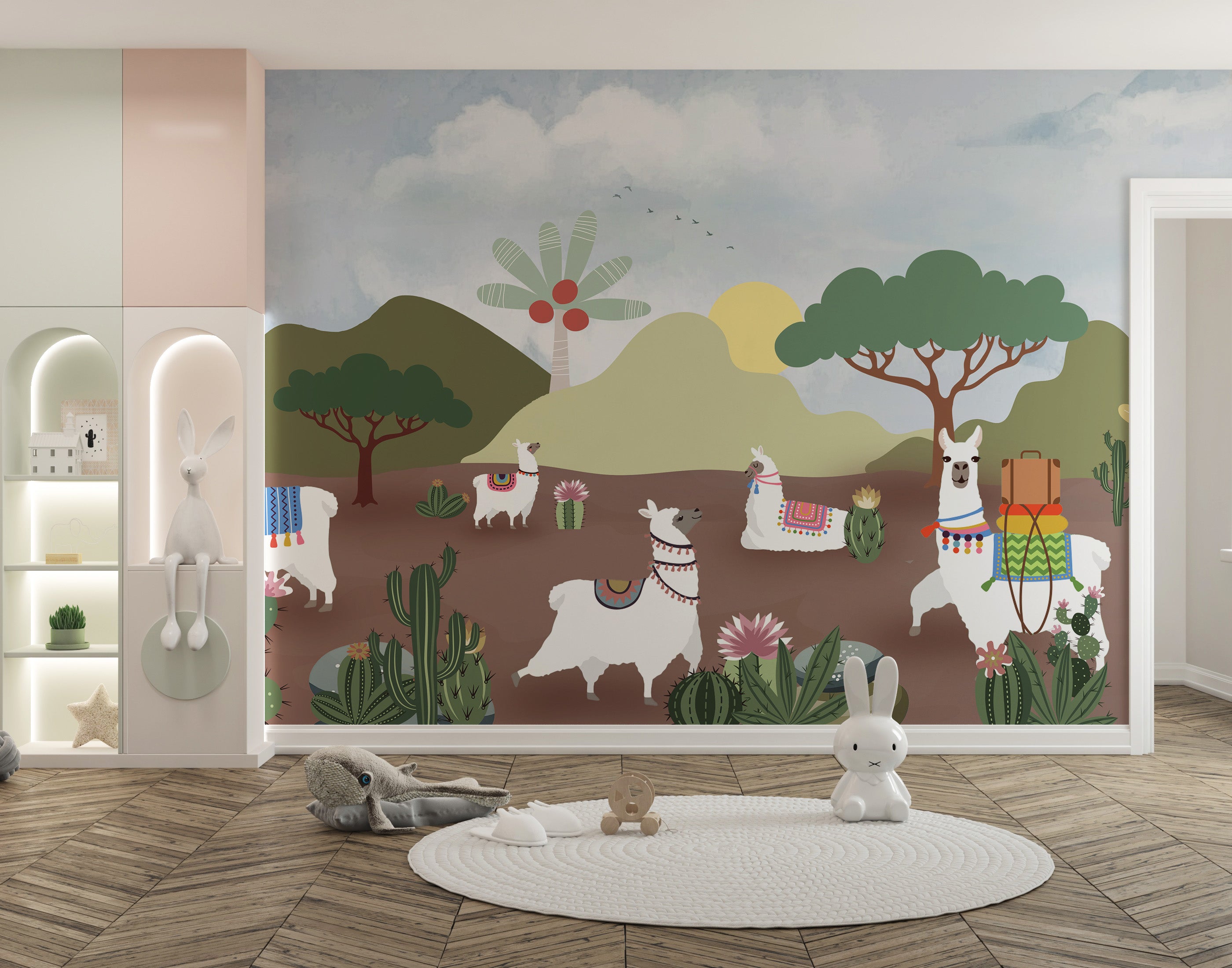 Desert Llama Wallpaper Mural for a lively atmosphere