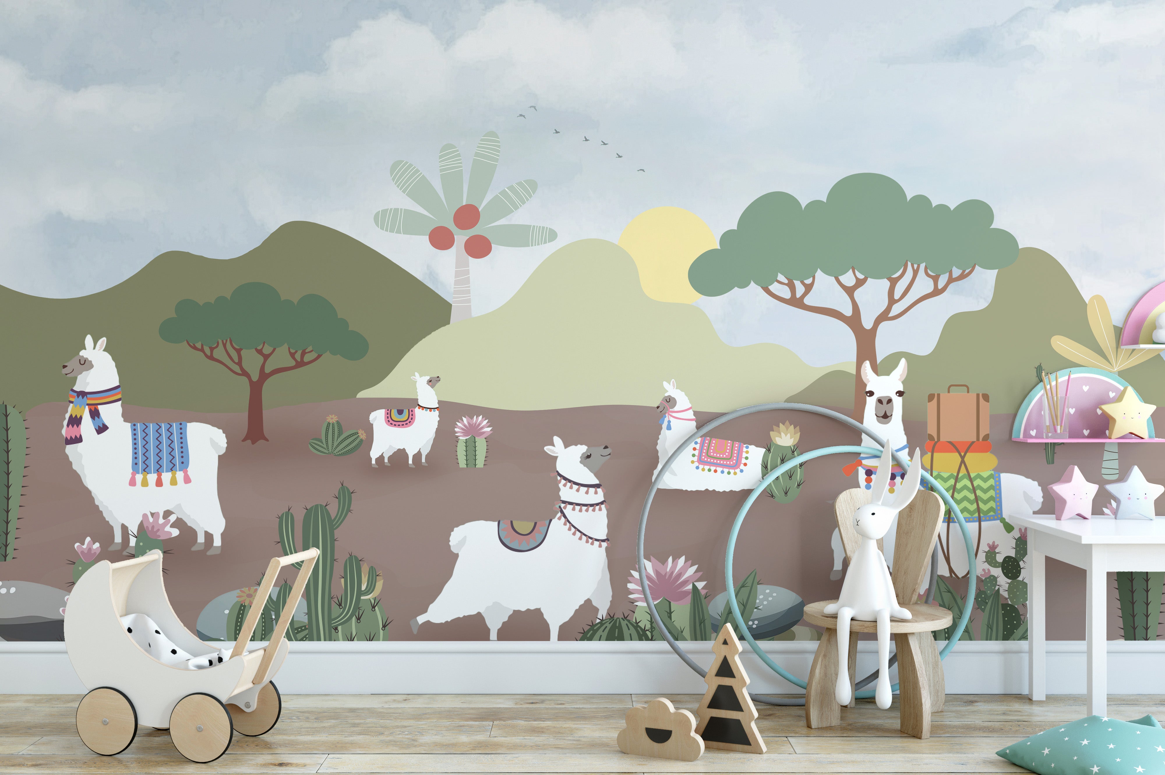 Desert Llama Wallpaper Mural for a charming feel