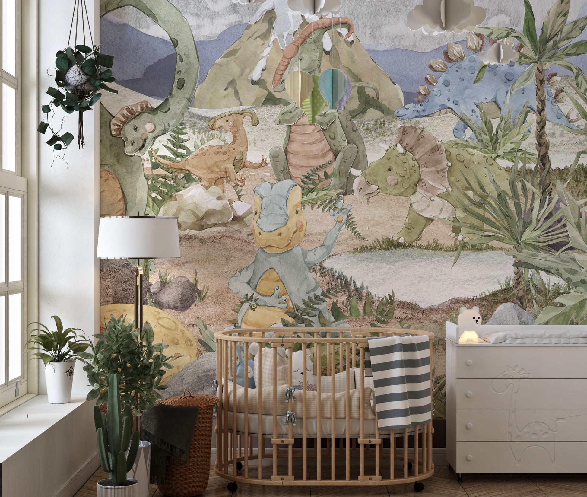 Dino Valley Adventure Wallpaper Mural for a wild design