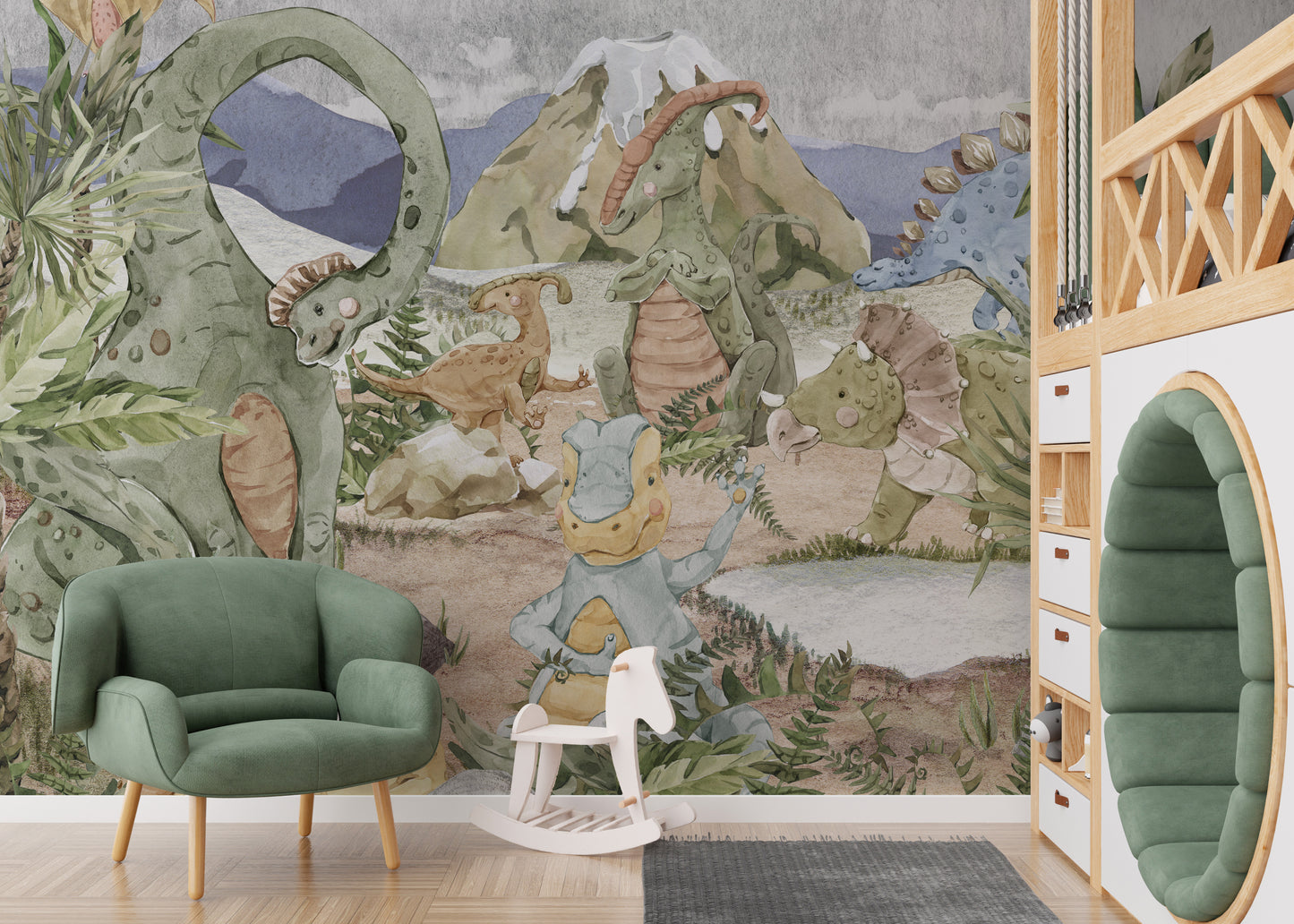 Dino Valley Adventure Wallpaper Mural for a fun look