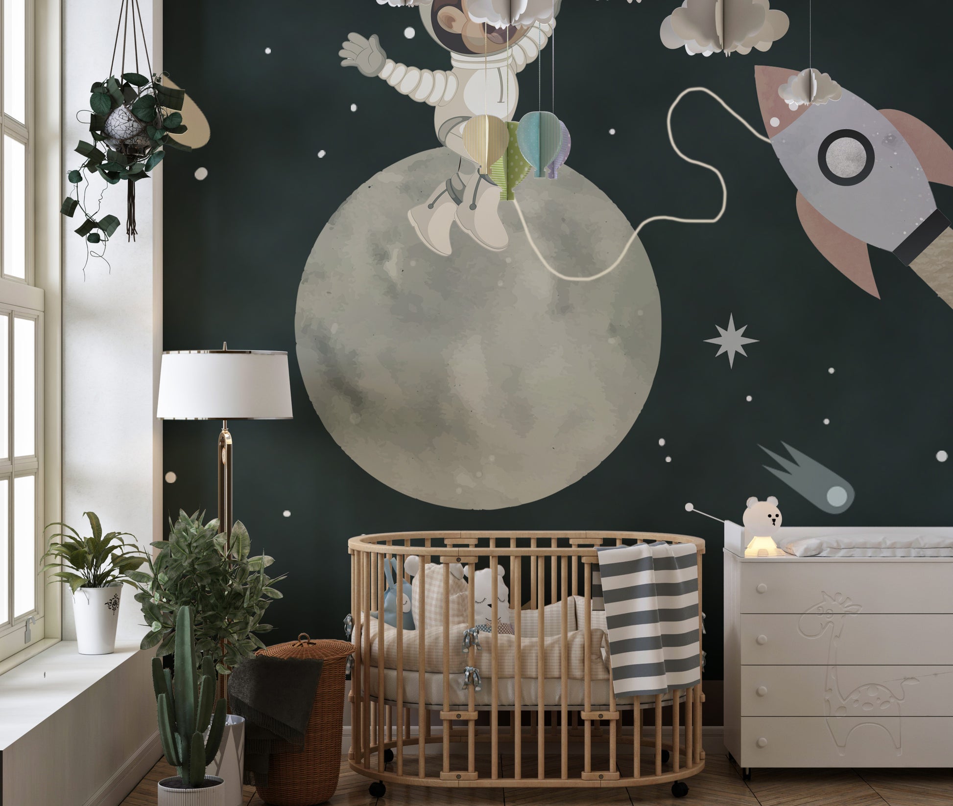 Space Rover Dog Wallpaper Mural for a playful space