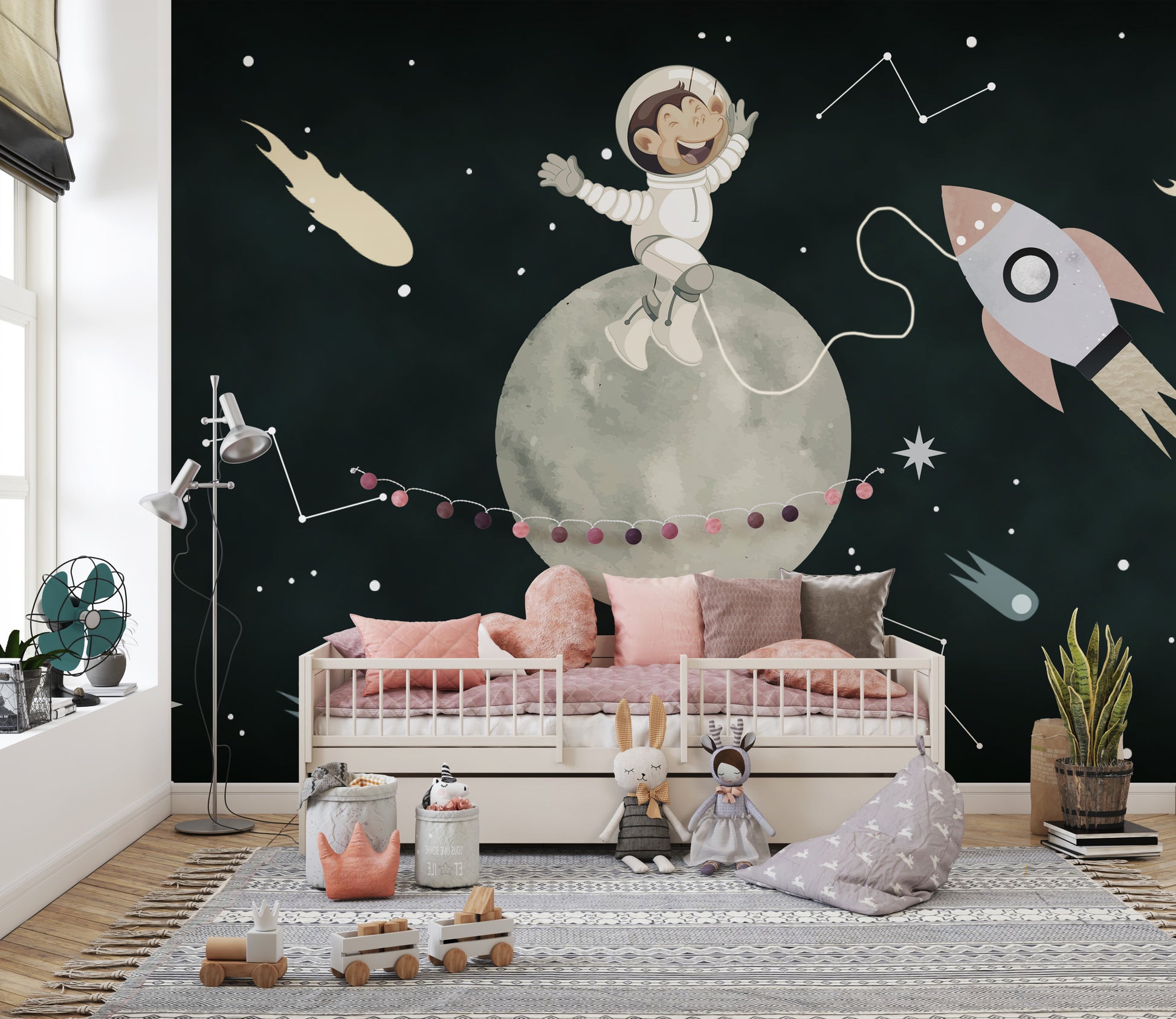 Space Rover Dog Wallpaper Mural for a space-themed space