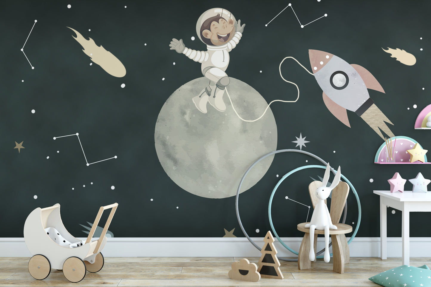 Space Rover Dog Wallpaper Mural for a cute, creative vibe