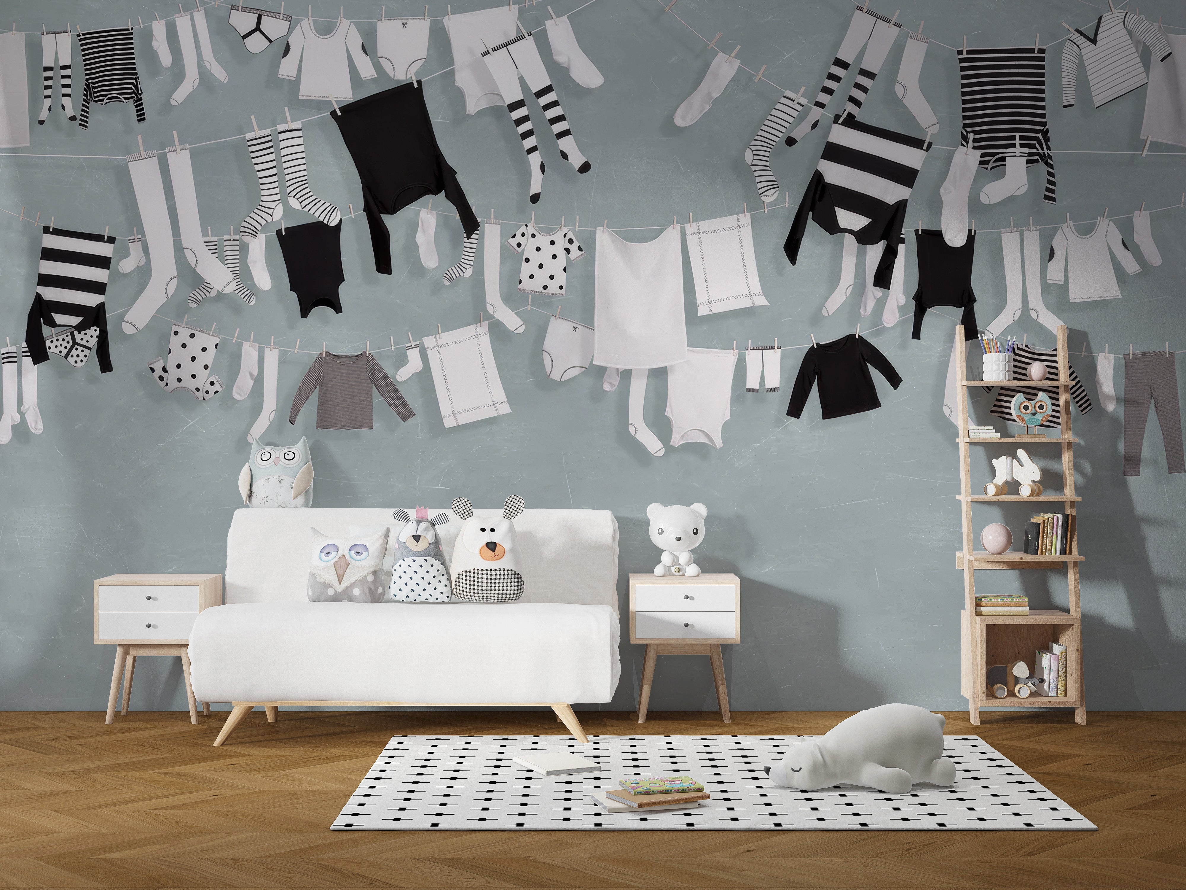 Baby Clothing Kids Aesthetic Wall Mural