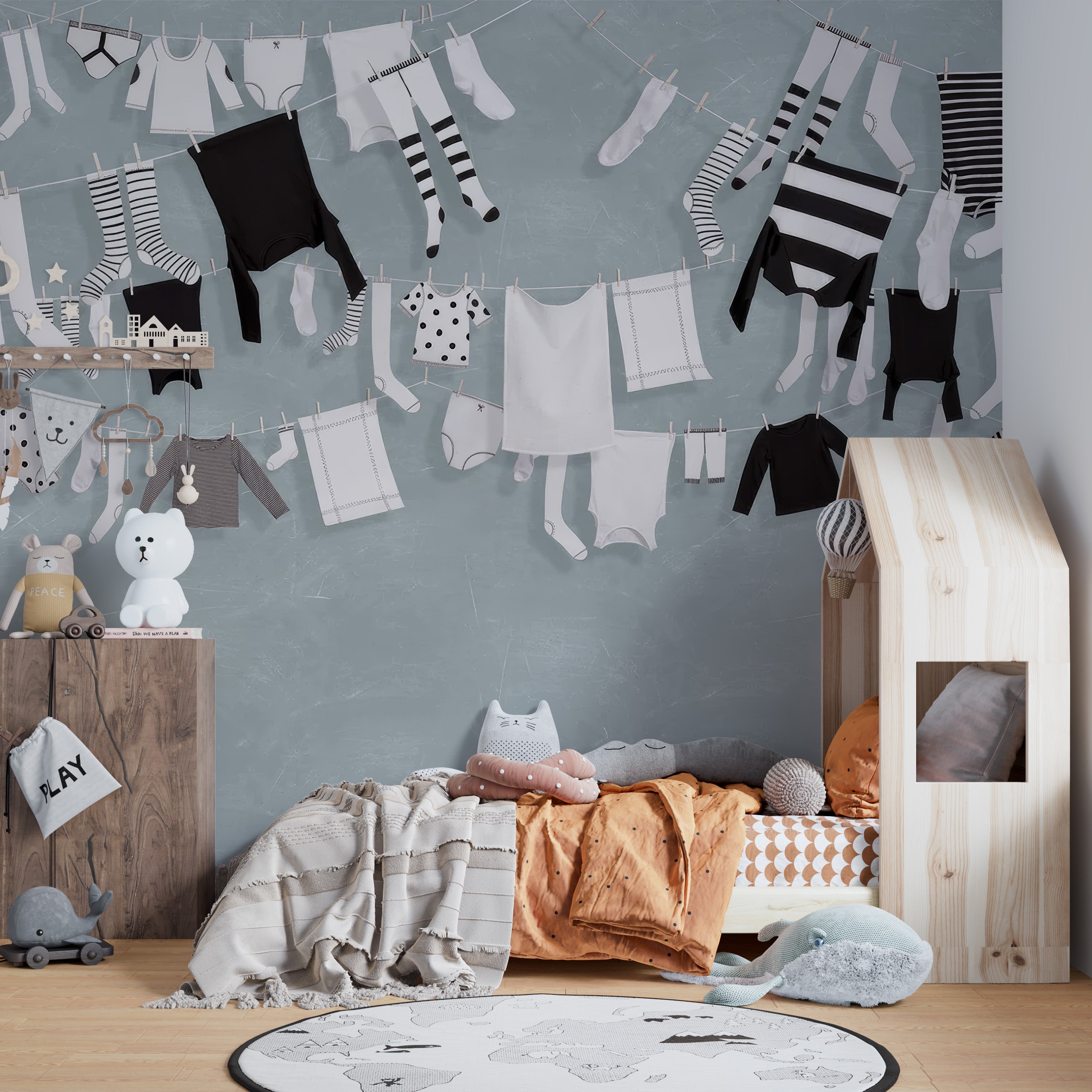 Kids Wall Mural Aesthetic Baby Clothing