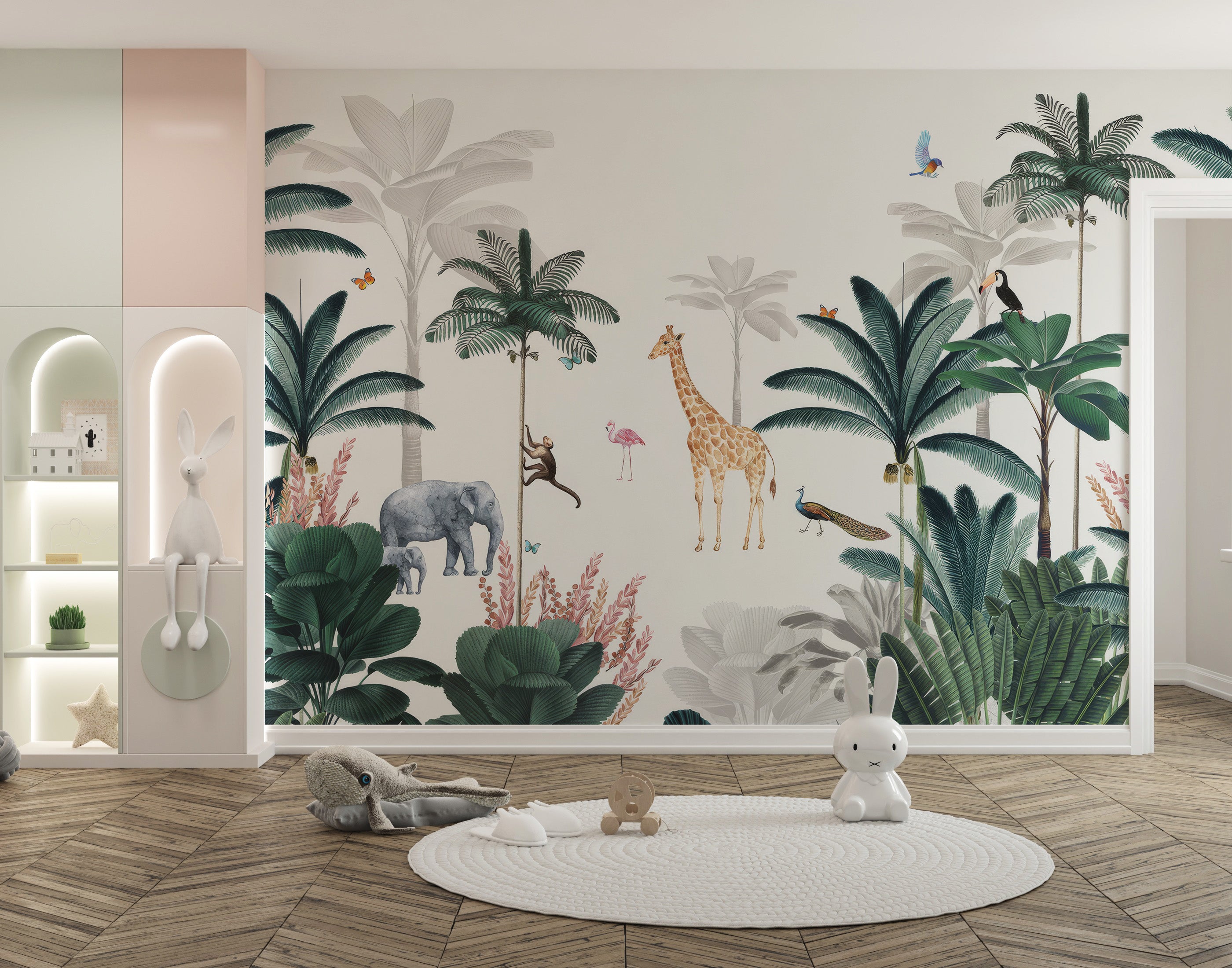 Wallpaper Mural Lush Forest with Animals