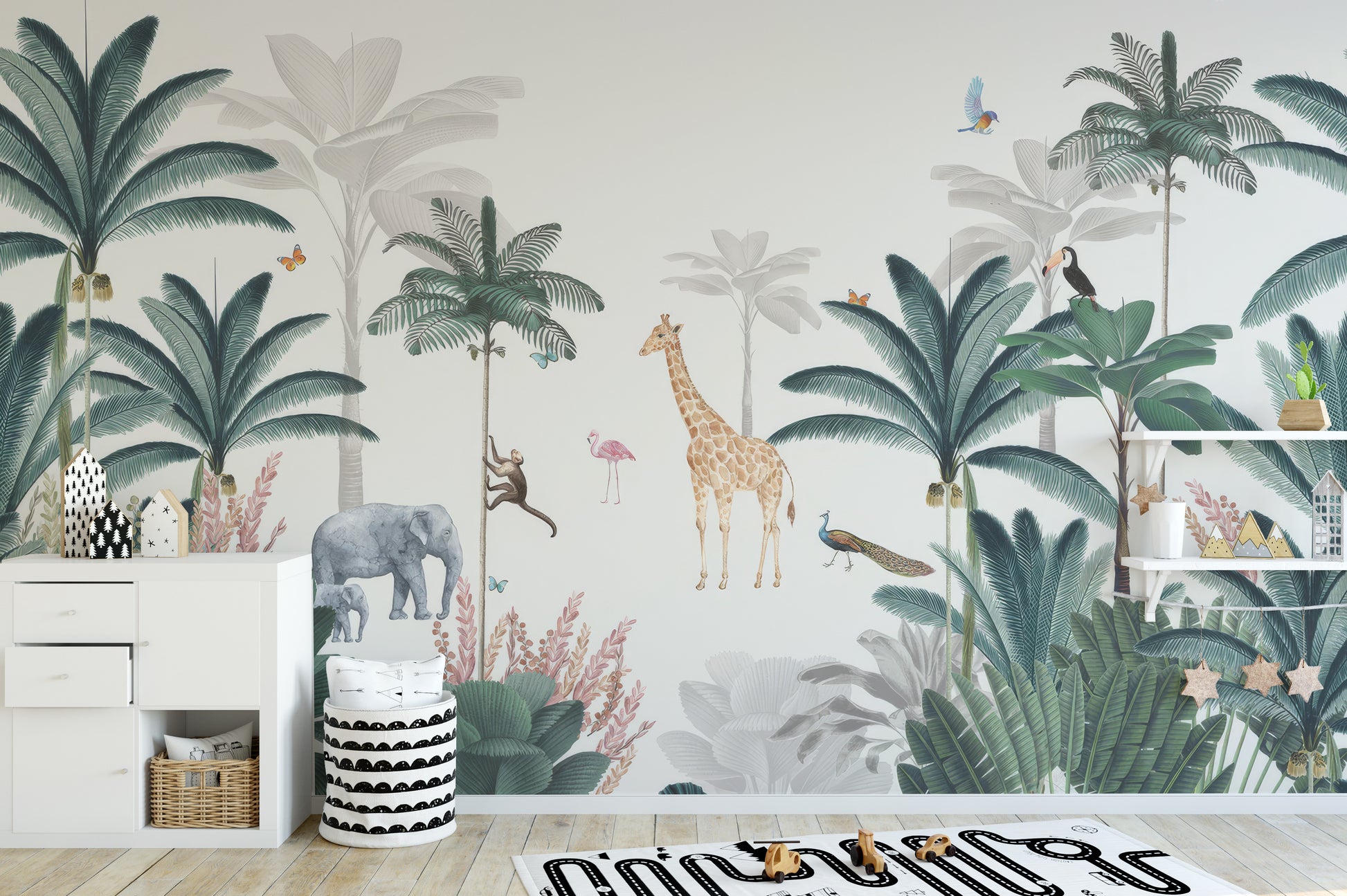 Lush Forest with Animals Wallpaper Mural