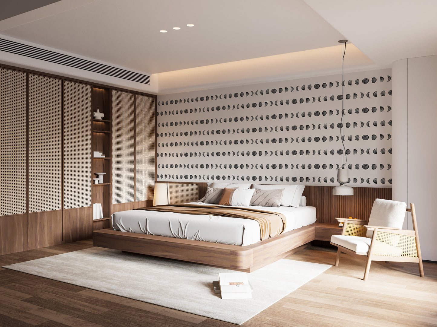 Panoramic Moon Phases Mural Wallpaper