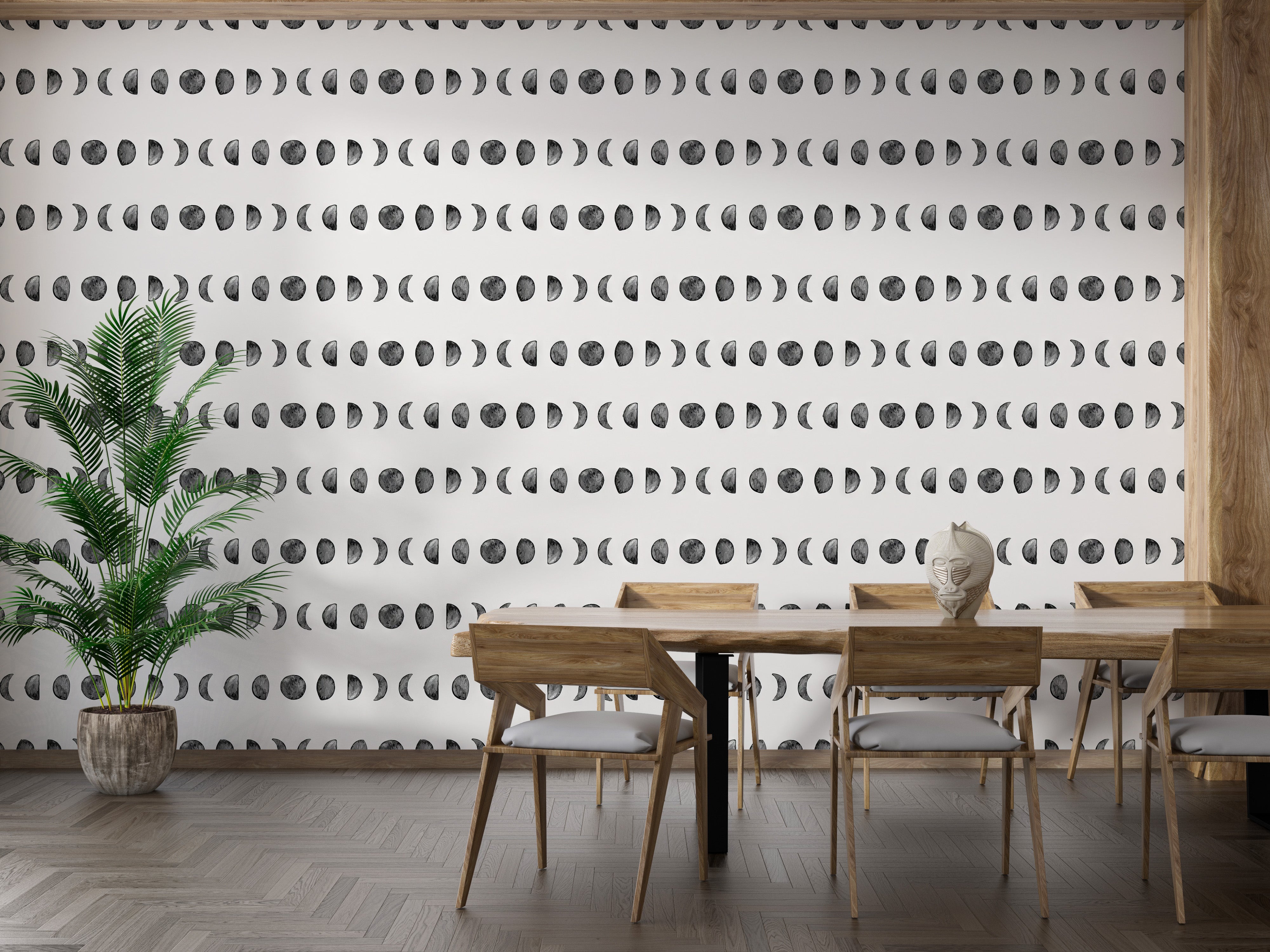 Moon Phases Panoramic Wallpaper Mural