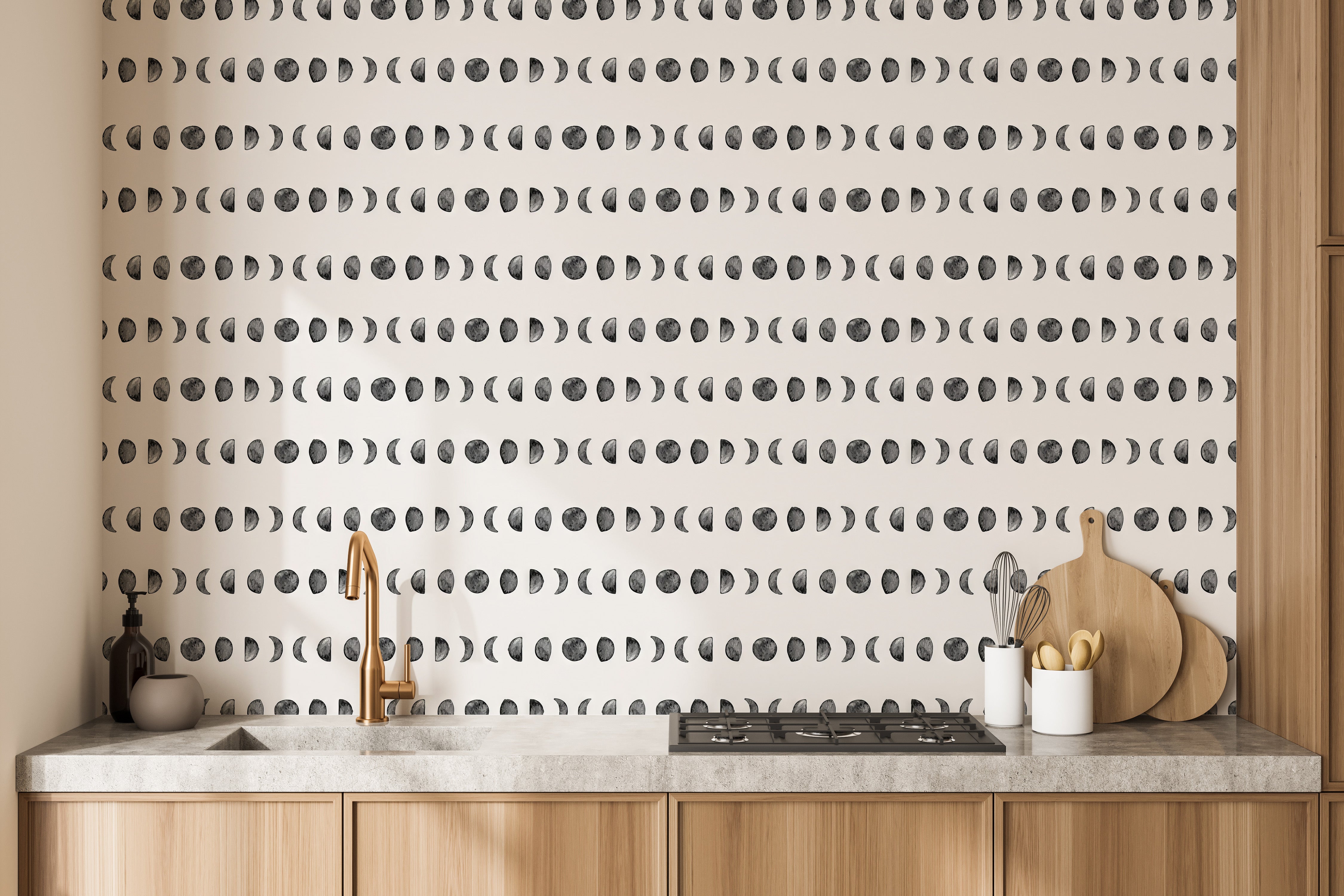 Wallpaper Mural Moon Phases Panoramic