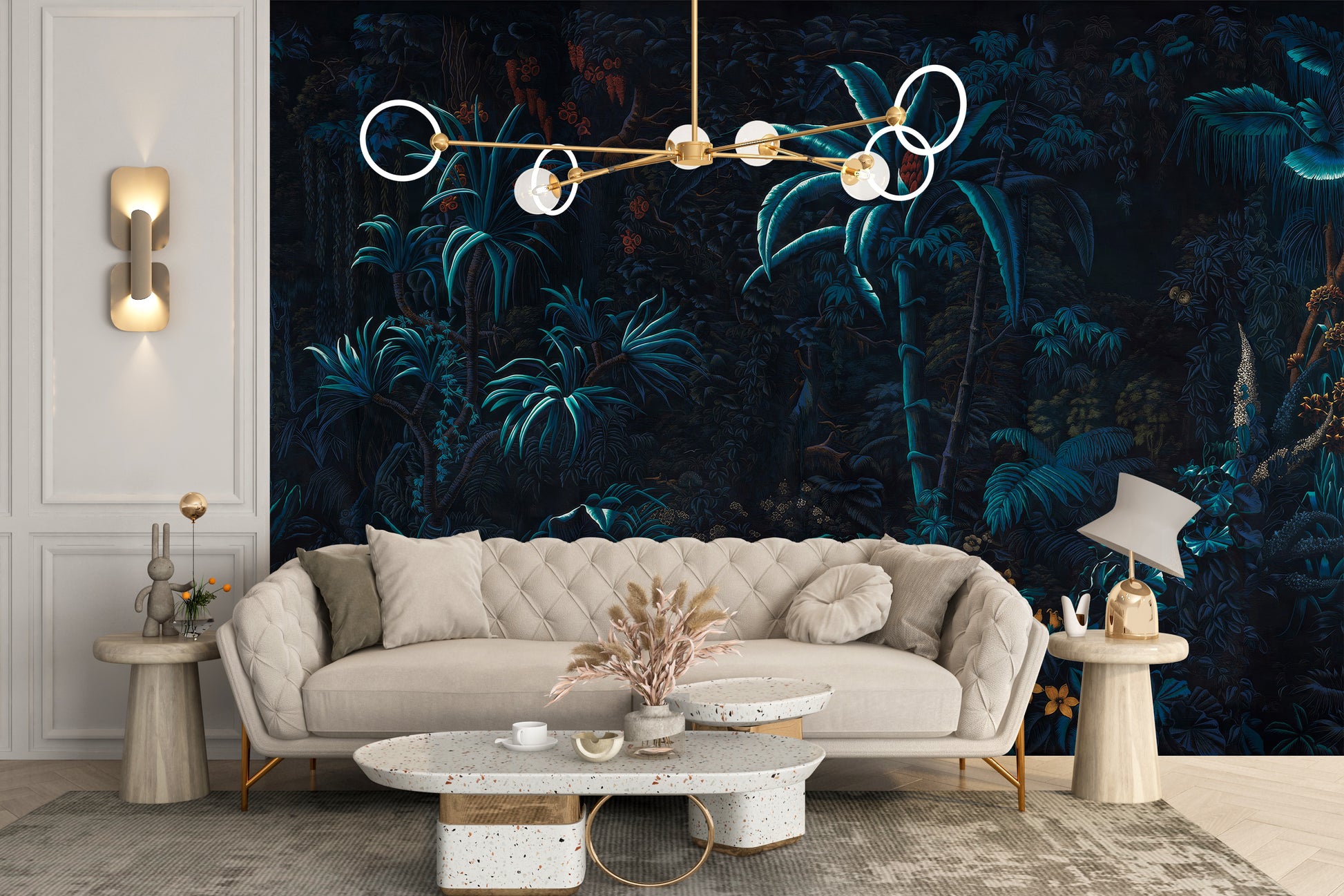 Tropical Glow Night Wallpaper Mural