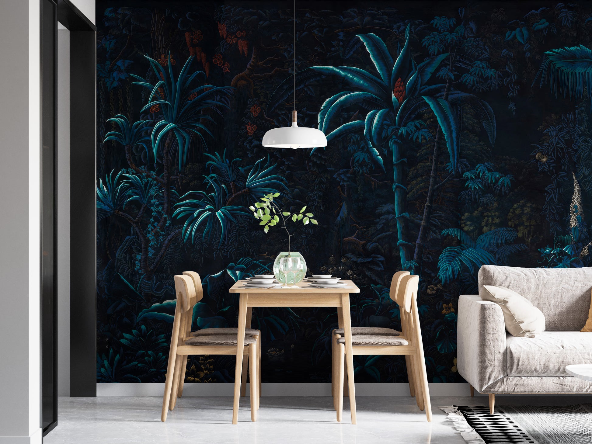 Tropical Night Glow Wallpaper Mural