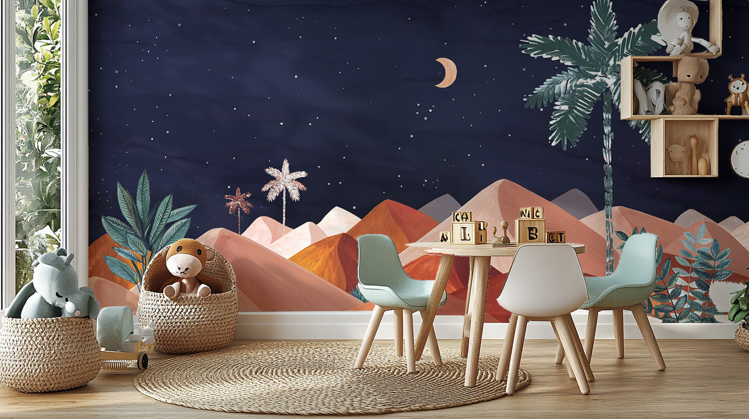 Night Sky Desert Wall Mural for a fresh, open feel