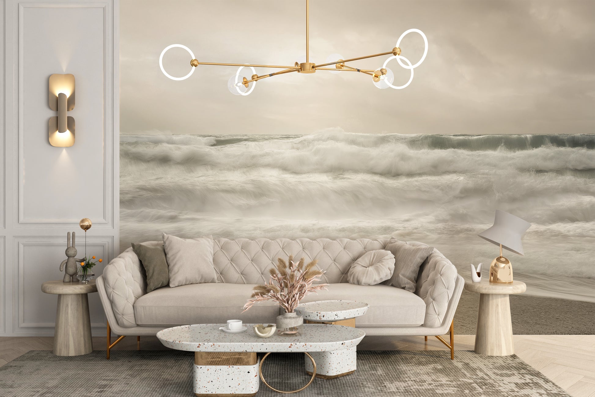 Stormy Sea Foam Wallpaper Mural for a bold look