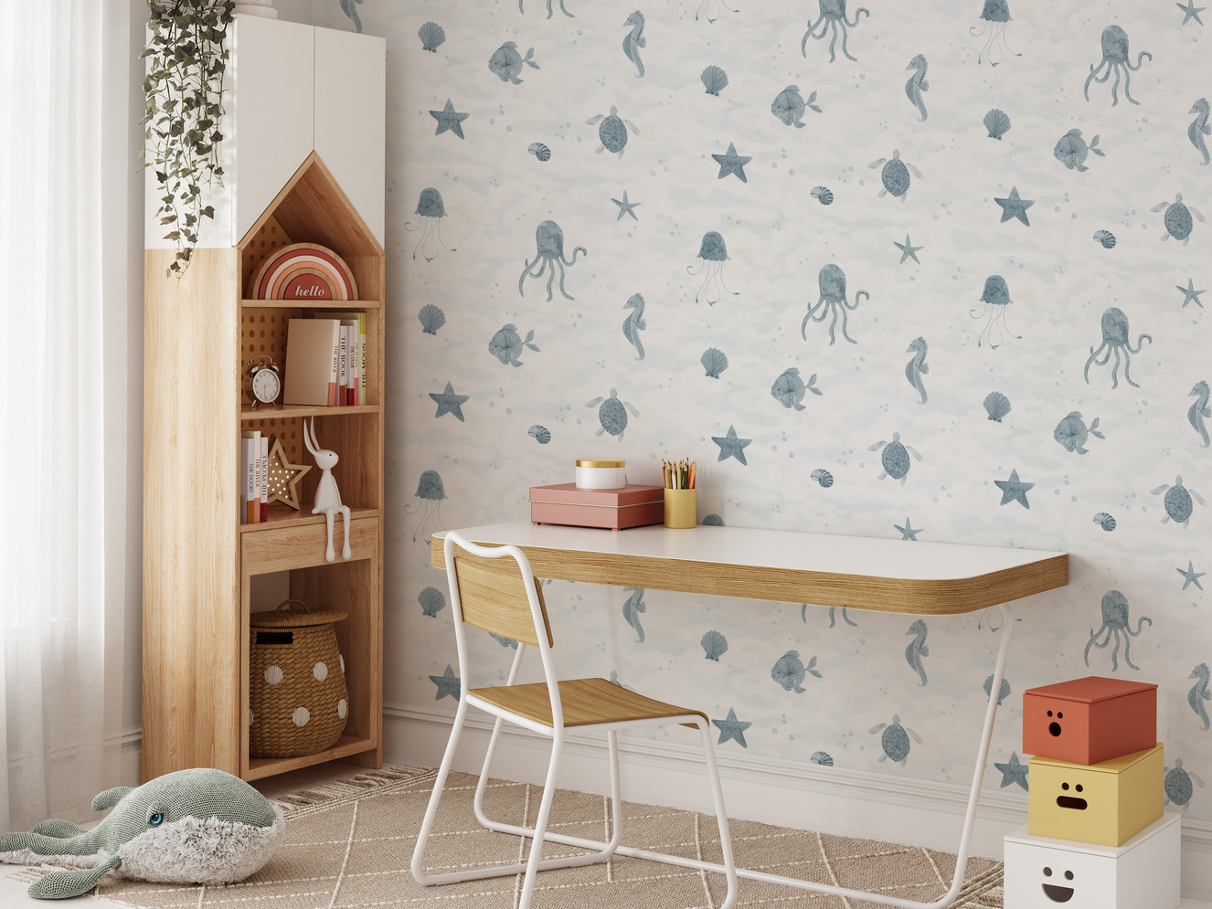 Marine Life Wallpaper Mural for an ocean-inspired feel