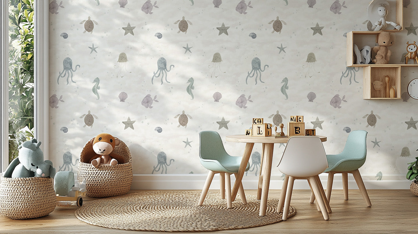 Ocean Friends Wallpaper Mural for a fun underwater scene