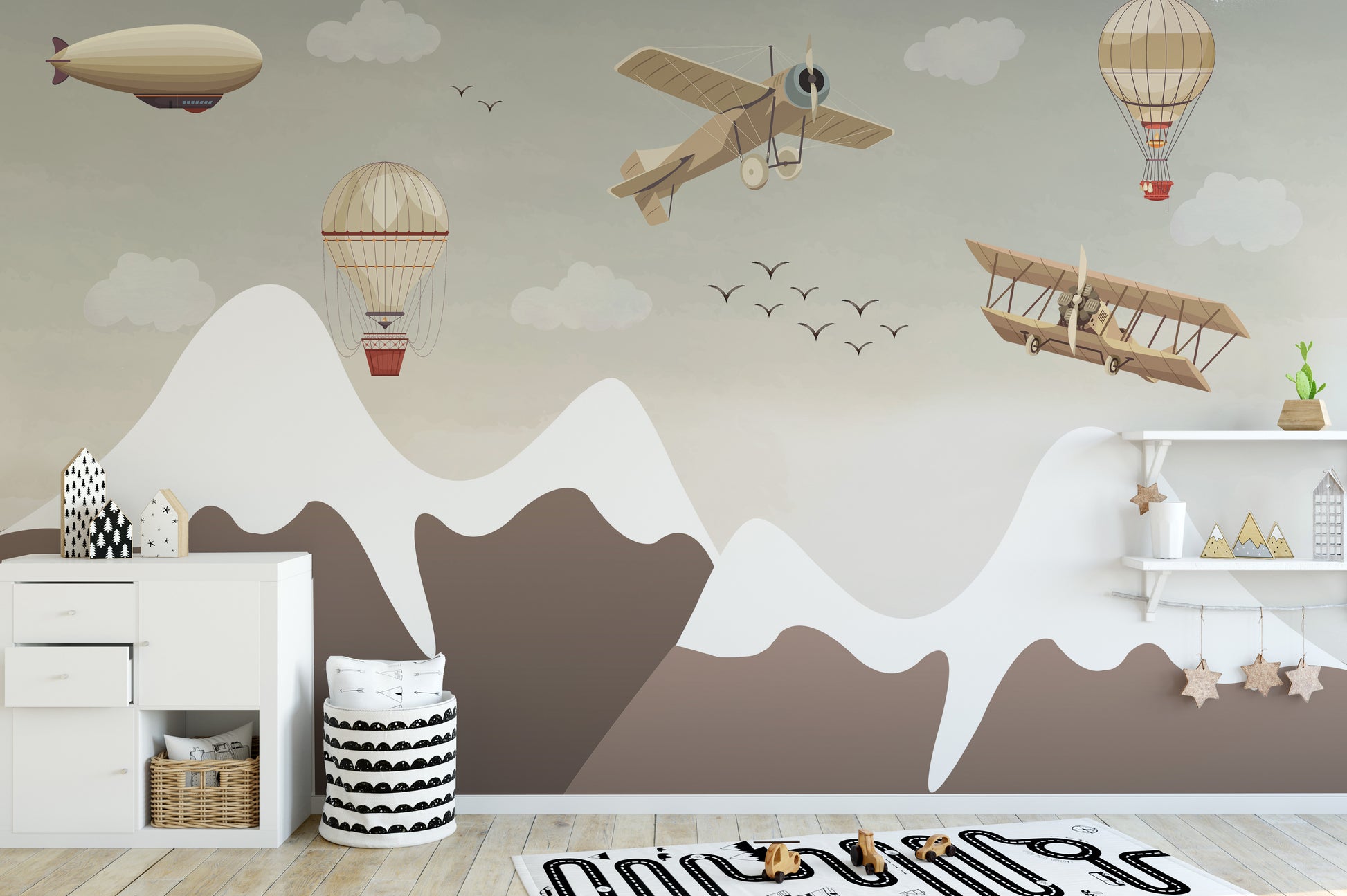 Vintage Aviation Wallpaper Mural for an adventurous vibe