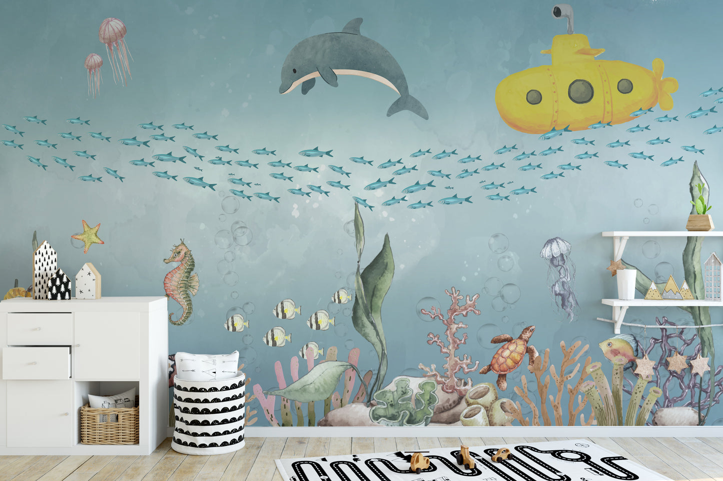 Submarine Exploration Wall Mural for a unique aquatic look