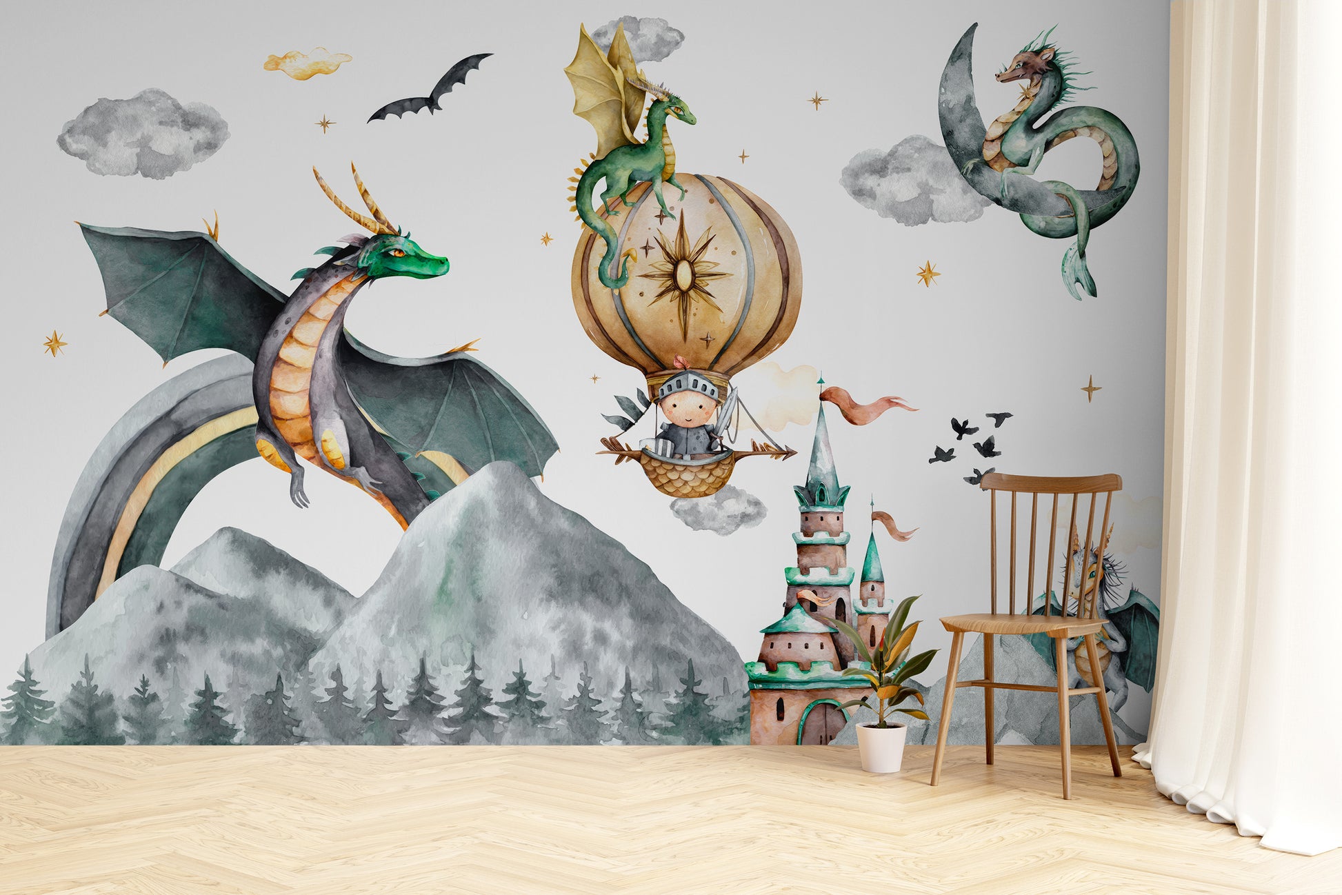 Temporary Dragon Kingdom wallpaper for fantasy decor