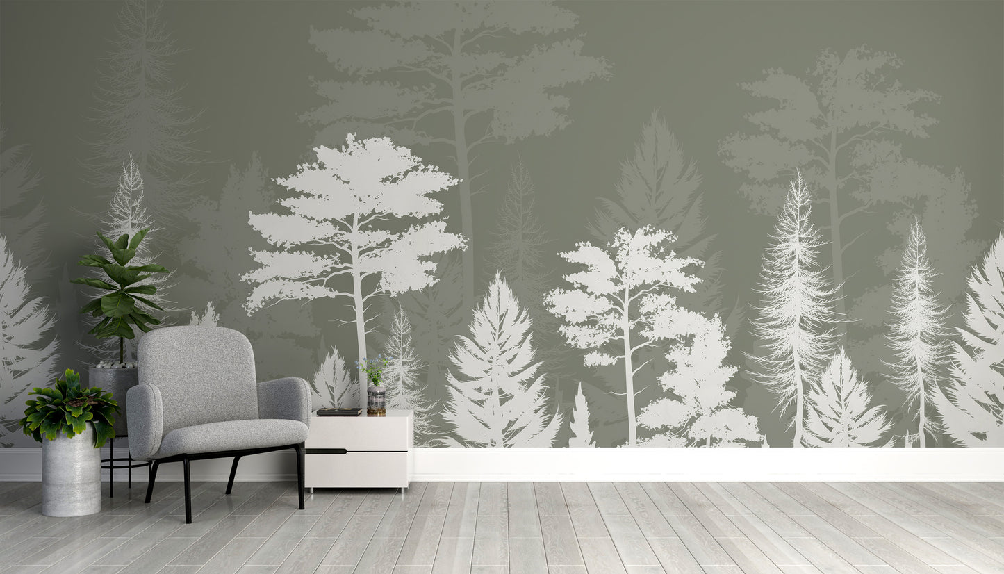 Elegant woods shadow wallpaper for modern interiors